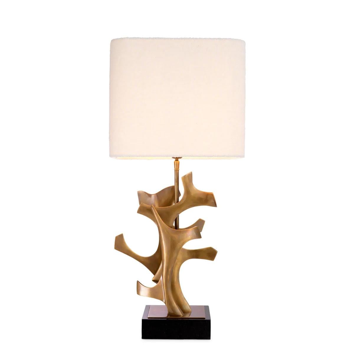 Pair of Table Lamps in Patinated Brass with Black Granite Base. In New Condition For Sale In Saint-Ouen, FR
