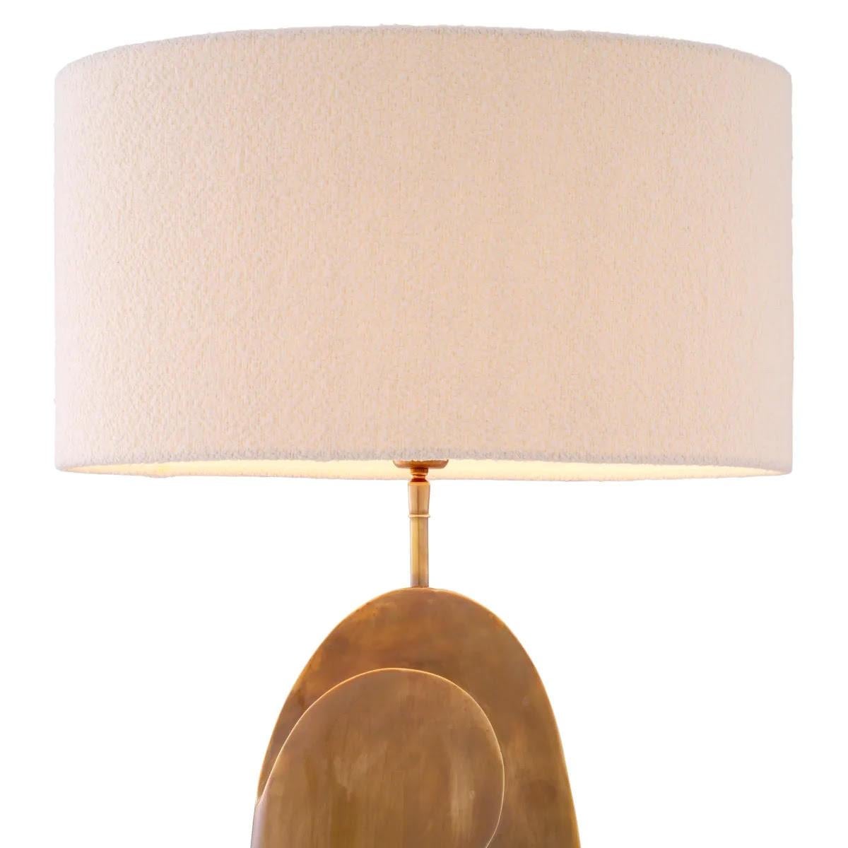 Contemporary Pair of Table Lamps in Patinated Brass with Black Granite Base. For Sale