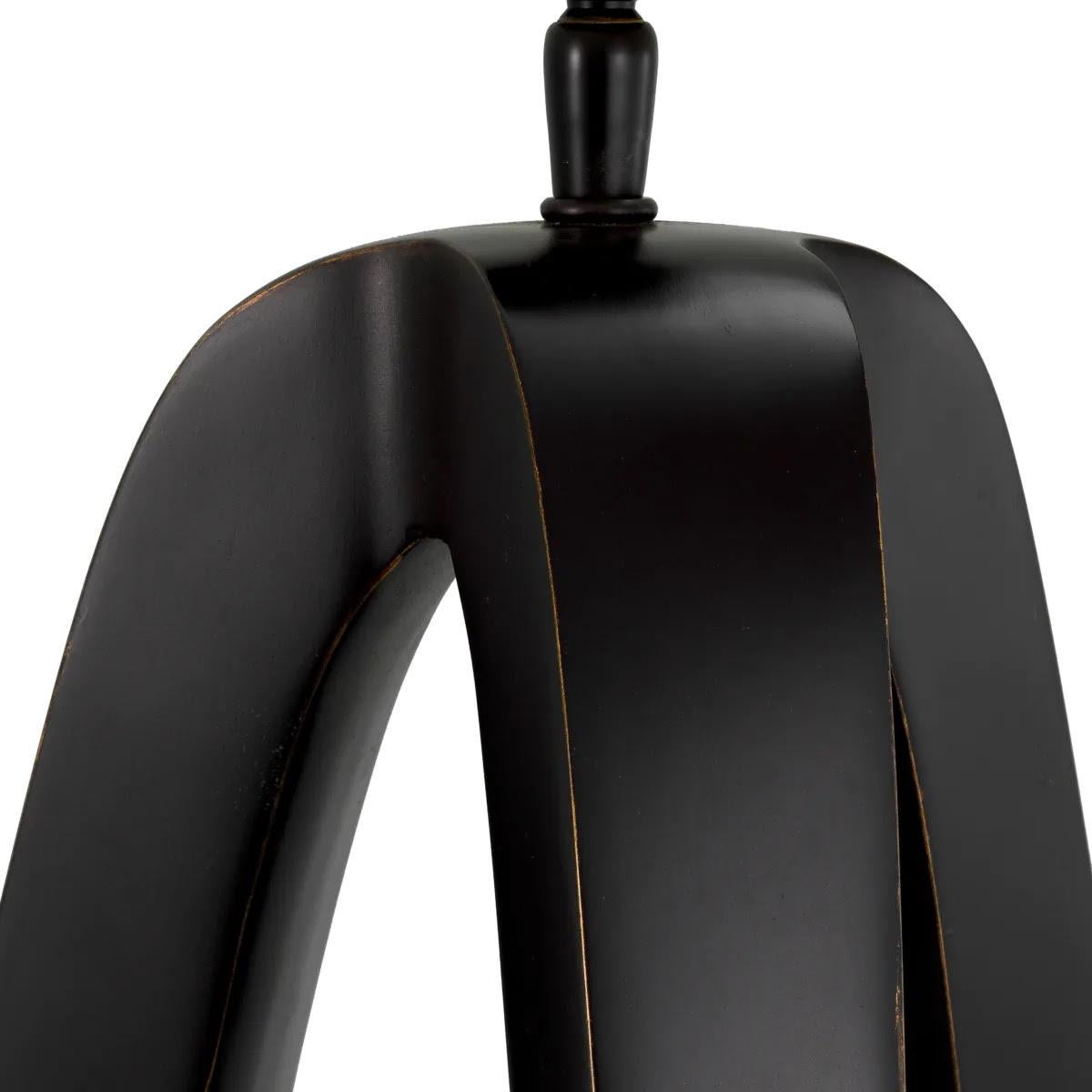 XXIe siècle et contemporain Paire de lampes de table en bronze patiné avec base en granit noir. en vente