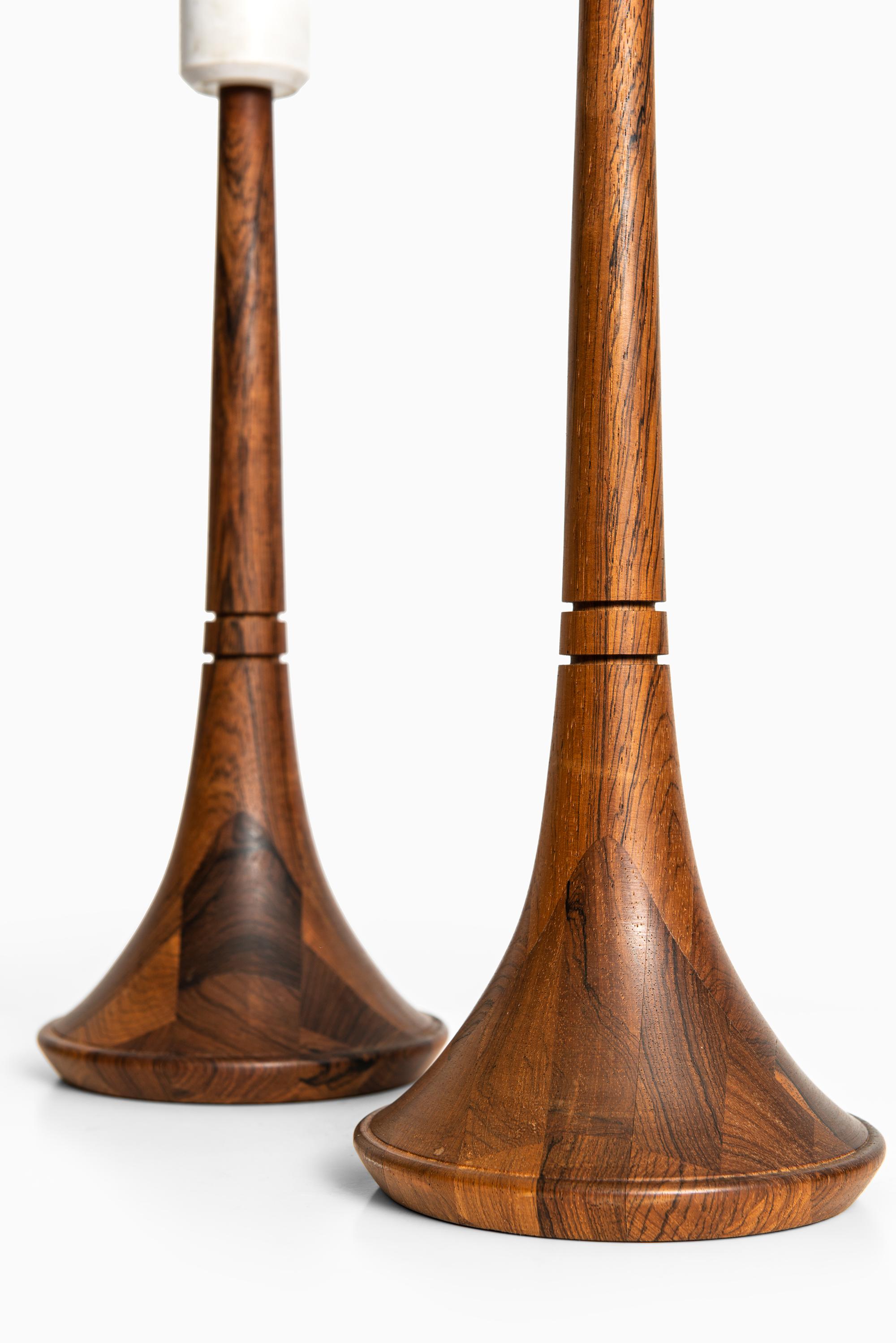 Rare pair of table lamps. Produced by AB Stilarmatur in Sweden. Please note: These will be sold without any lamp shades.
