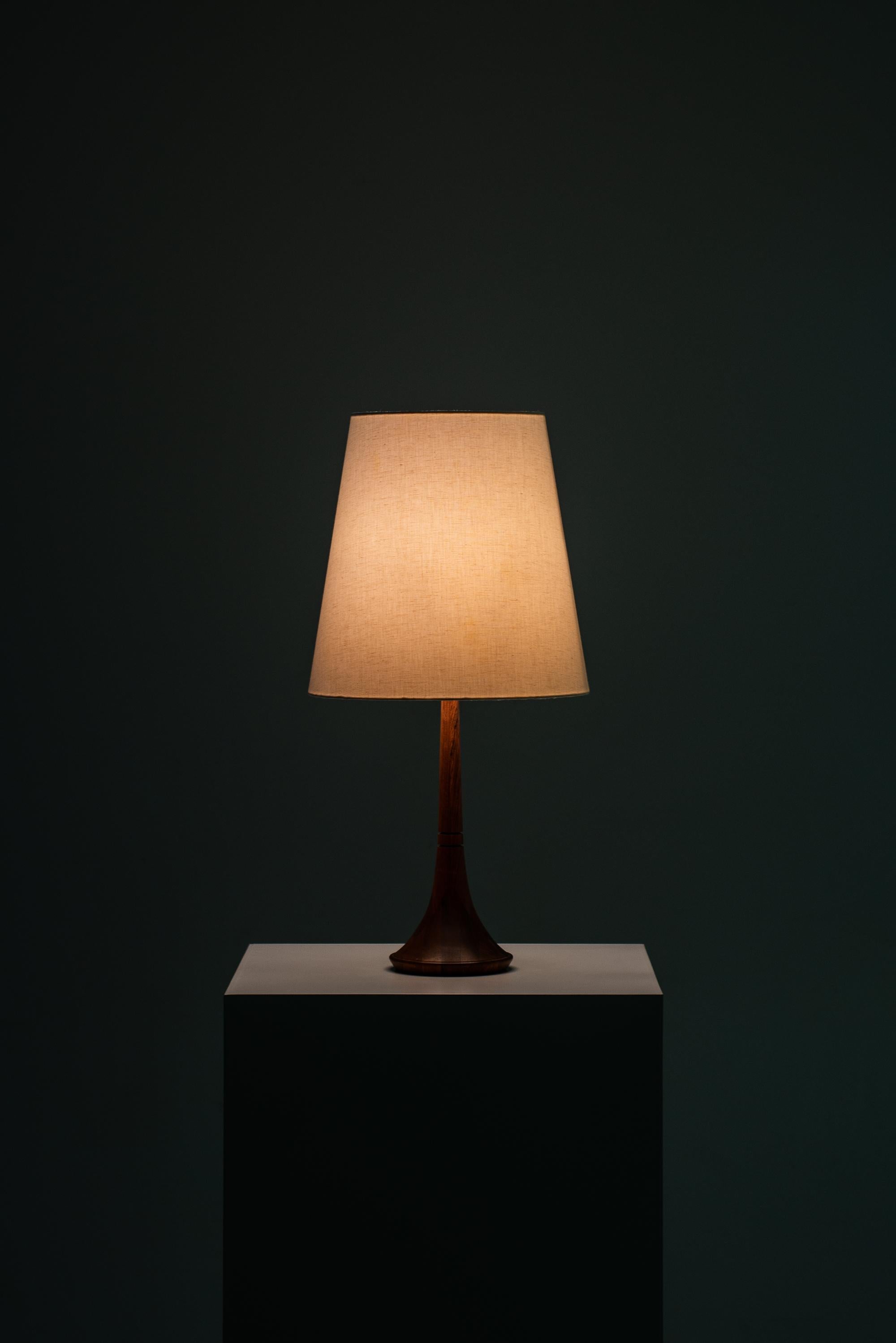 Mid-20th Century Pair of Table Lamps in Rosewood Produced by AB Stilarmatur in Sweden