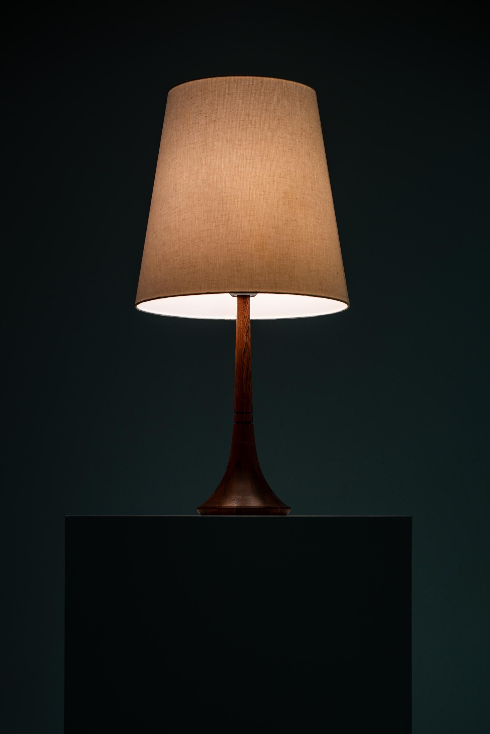 Pair of Table Lamps in Rosewood Produced by AB Stilarmatur in Sweden 1