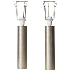 Pair of Table Lamps in Steel Produced in Sweden