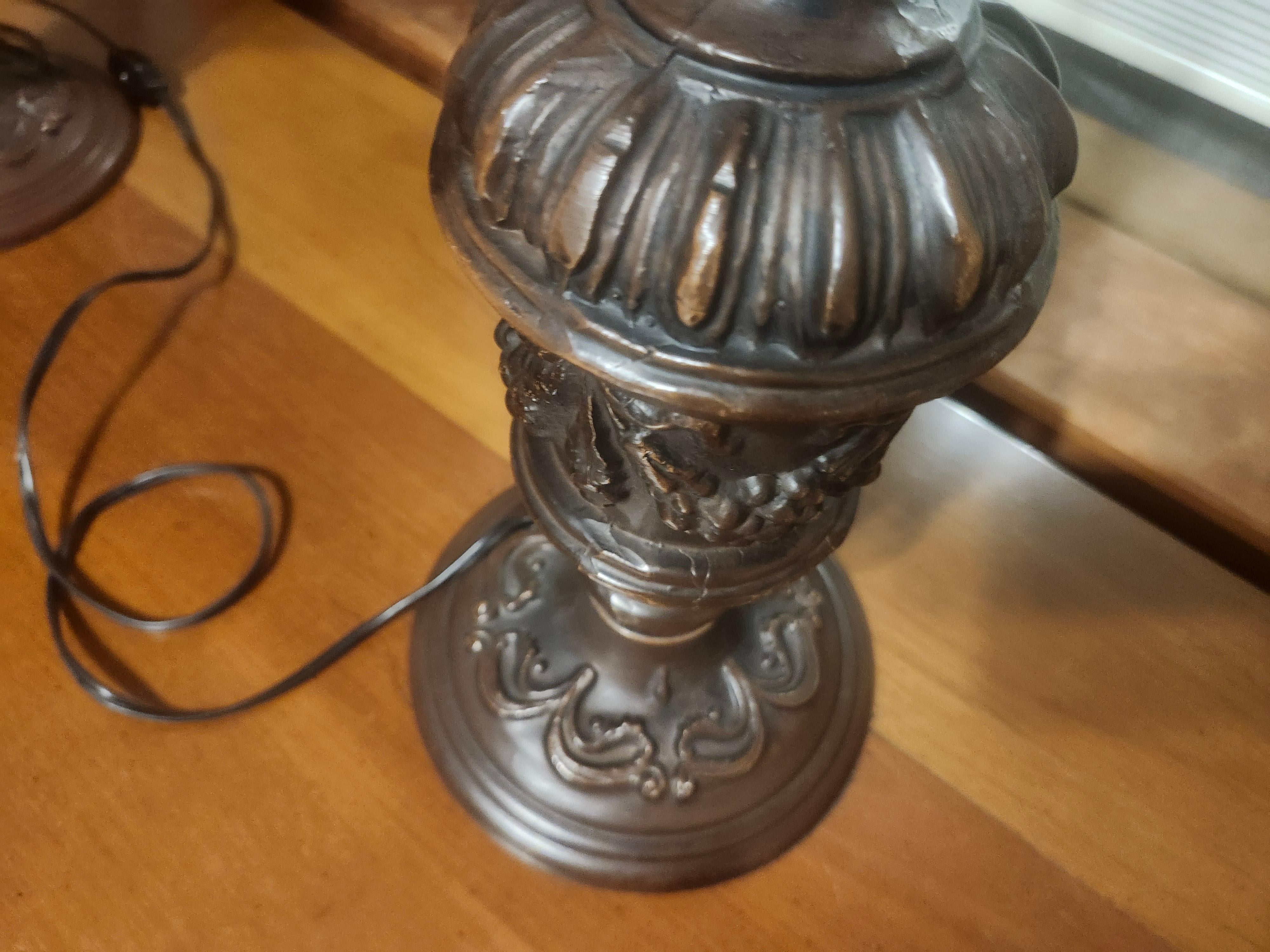 Paire de lampes de table dans le style Pairpoint Puffy Bon état - En vente à Port Jervis, NY