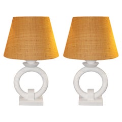 Pair of Table Lamps in the Style of Jean-Michel Frank, French, circa 2010