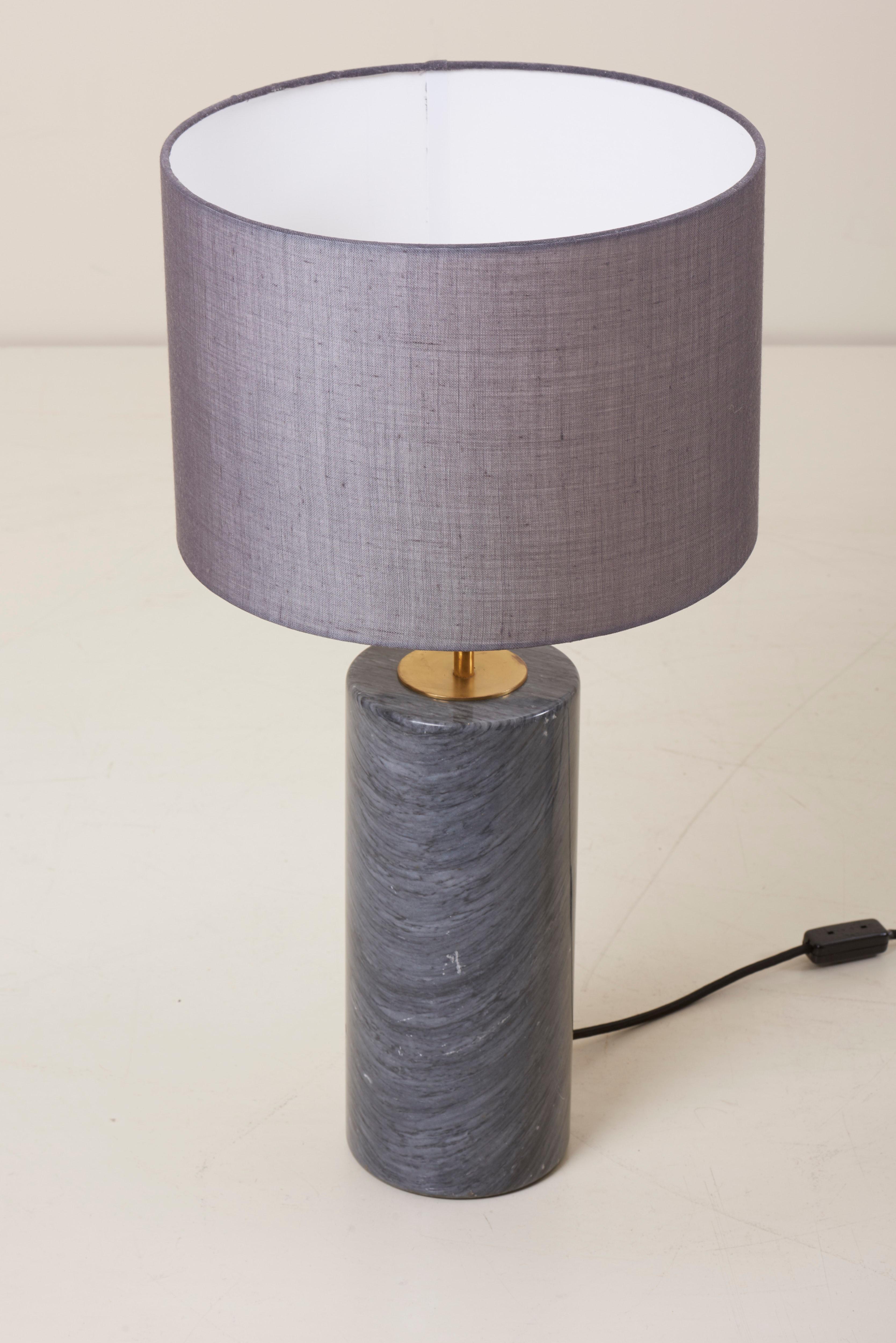 Pair of Table Lamps in White and Grey Marble, Germany For Sale 4