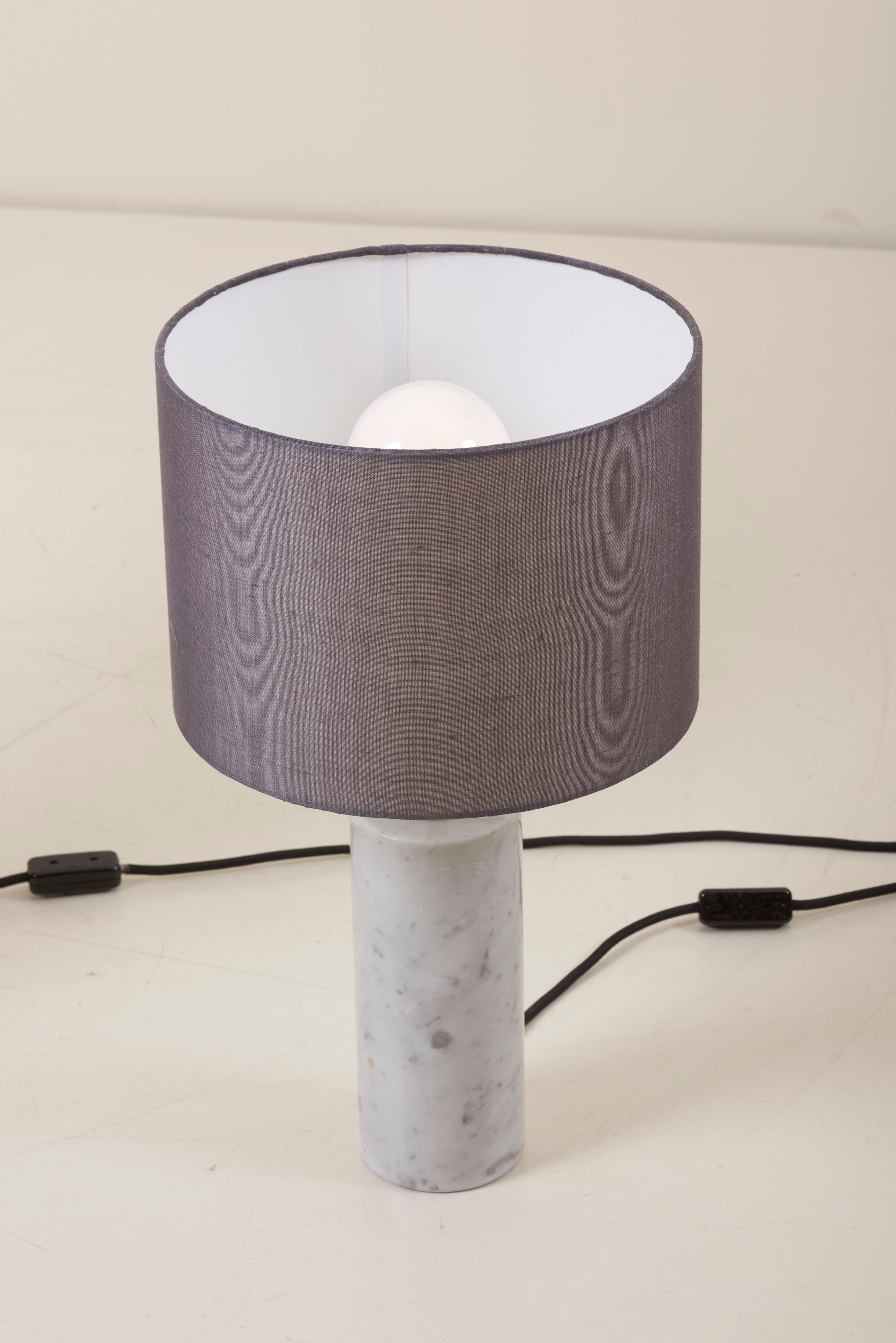 Pair of Table Lamps in White and Grey Marble, Germany For Sale 5