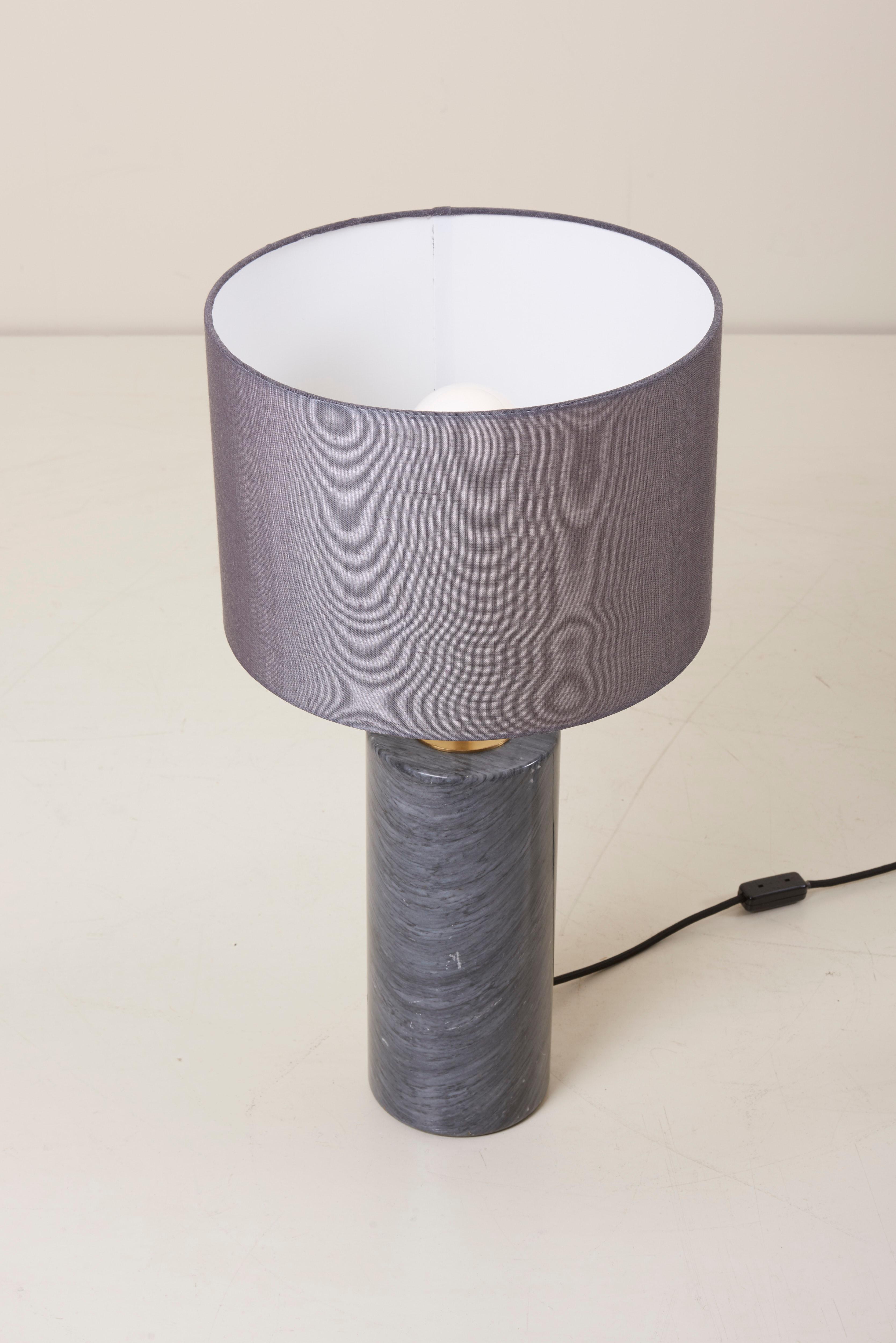 Pair of Table Lamps in White and Grey Marble, Germany For Sale 3