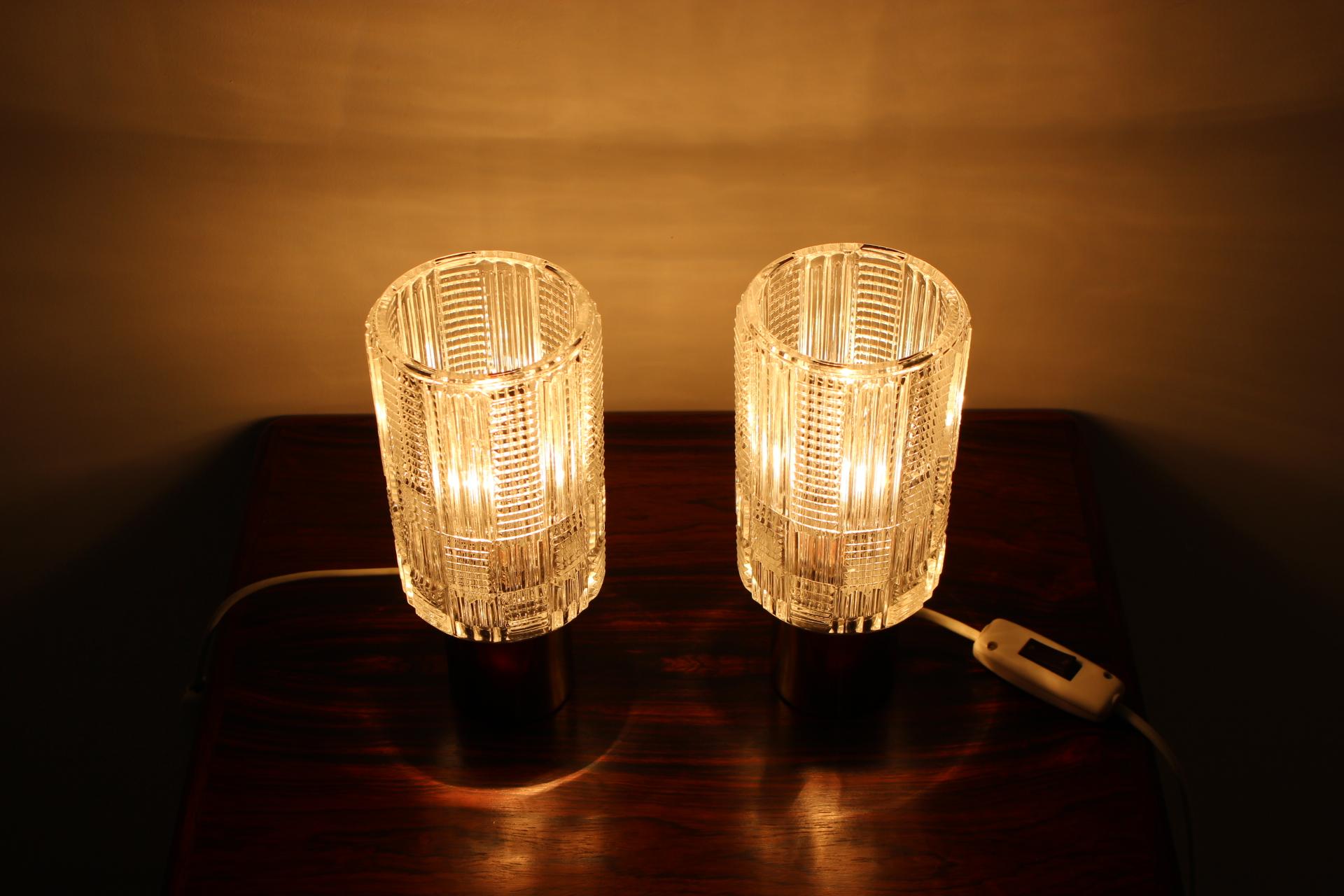 Pair of Table Lamps, Kamenický Šenov/Preciosa, 1970s 2