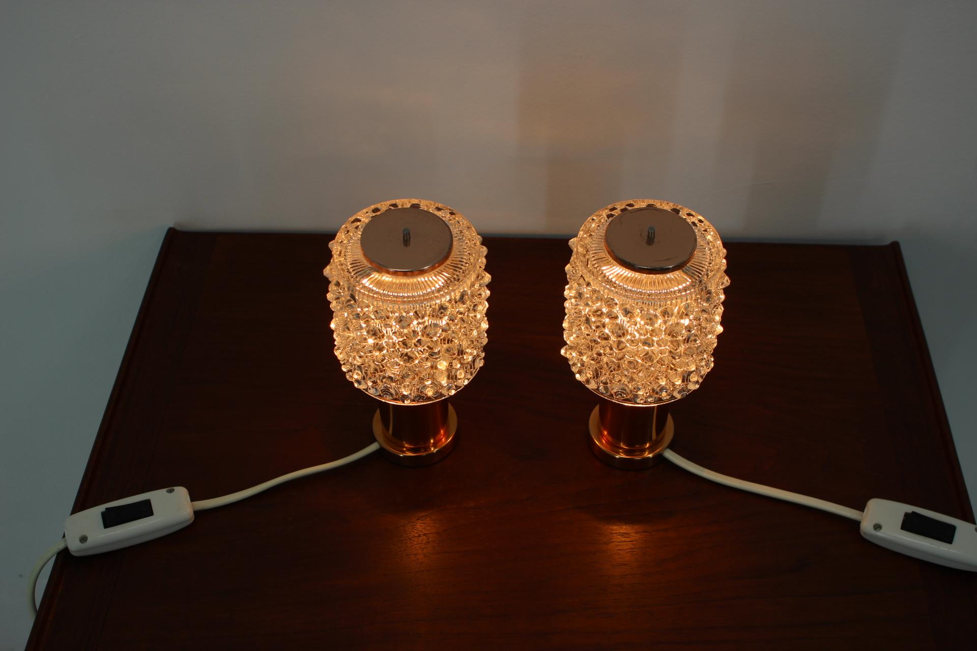 Late 20th Century Pair of Table Lamps, Kamenický Šenov, Preciosa, 1970s