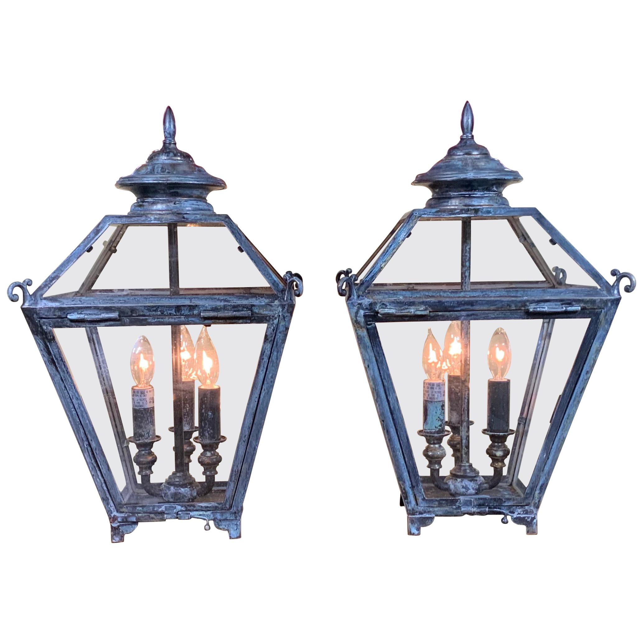 Pair of Table Lamps Lantern