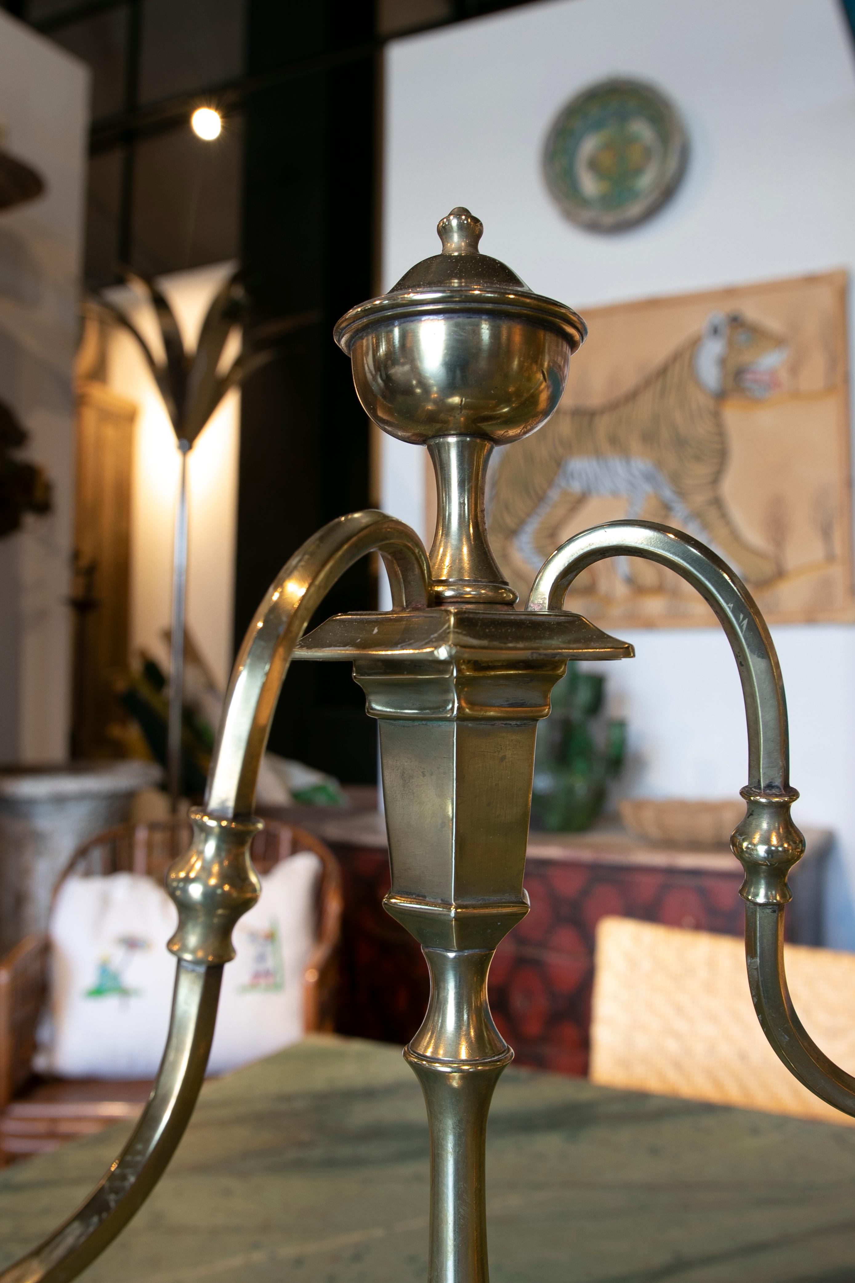 Pair of Table Lamps Made with Bronze Candlesticks For Sale 1