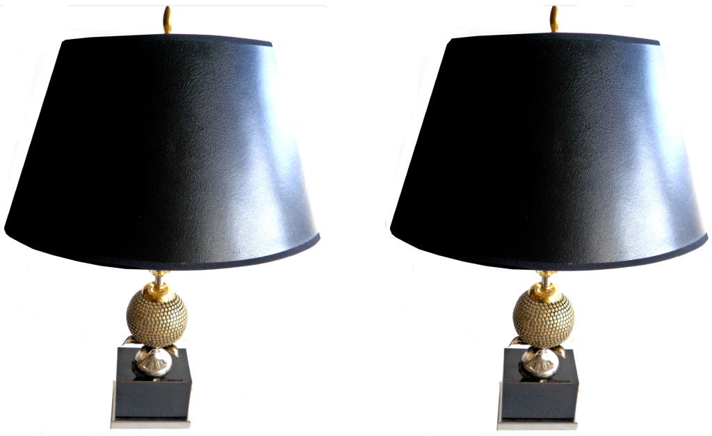 20ième siècle Paire de lampes de table de style Maison Charles en vente