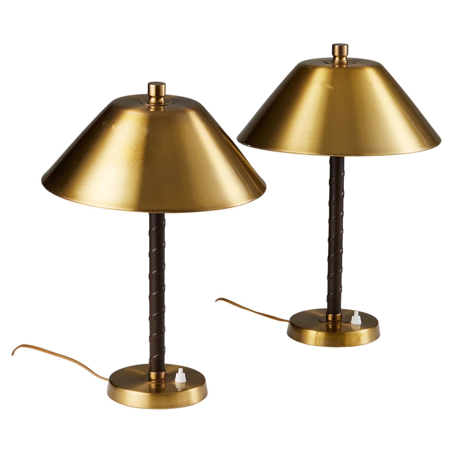 Pair of Table Lamps Model 5014 Designed by Einar Bäckström, Sweden, 1940s