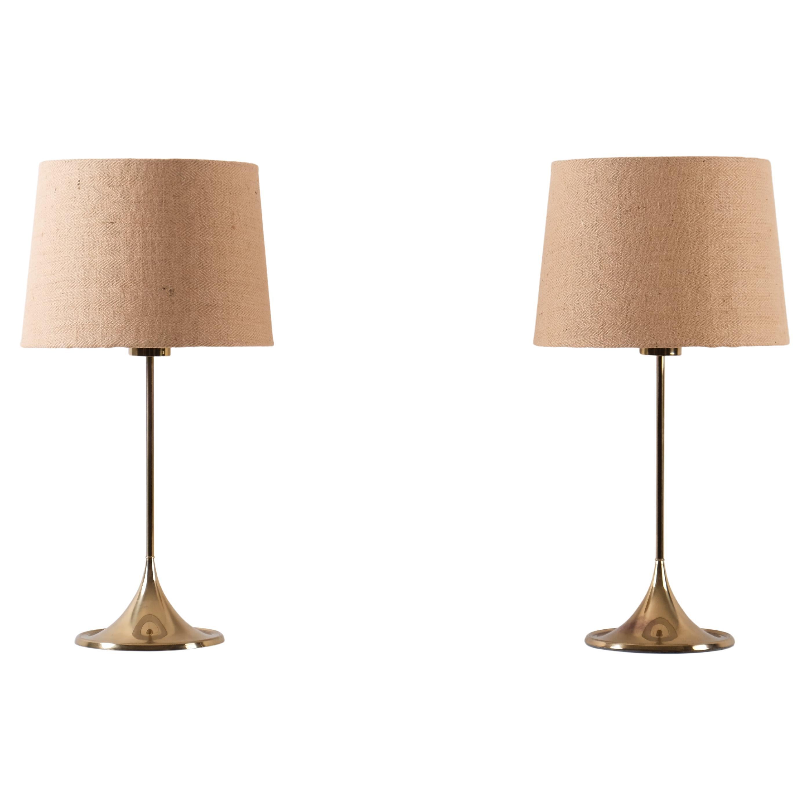 Pair of Table Lamps Model B-024, Bergboms, Sweden, 1960s