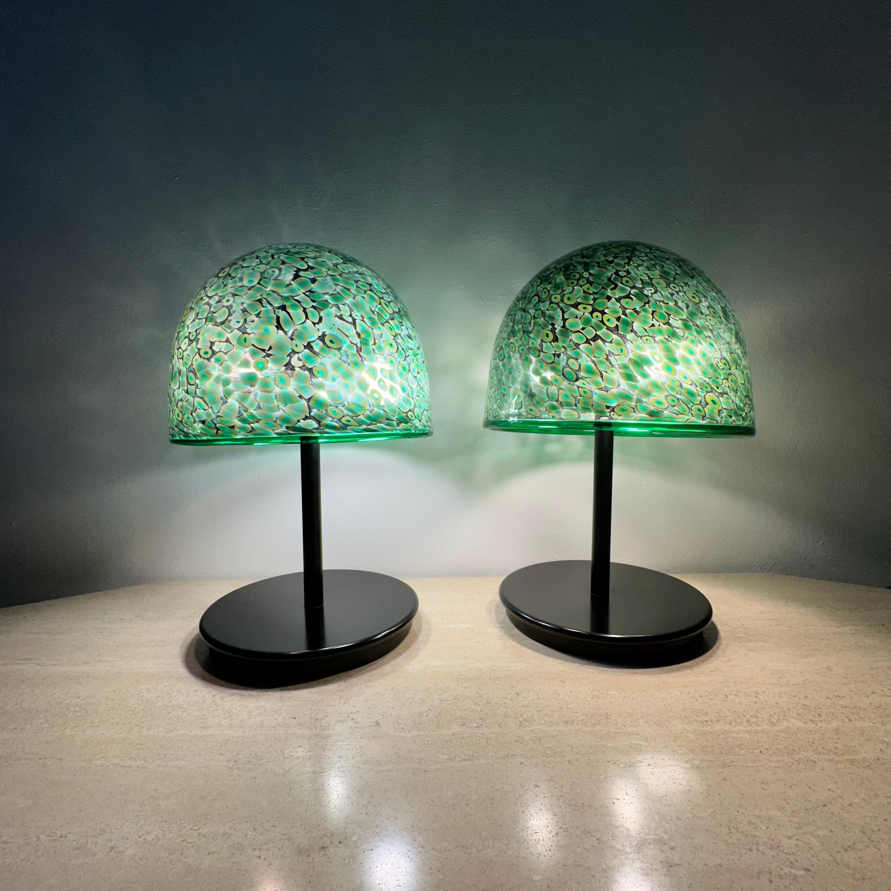 Coppia di lampade da tavolo Model 'Neverinno' in vetro di Murano di Gae Aulenti per Vetreri in vendita 4