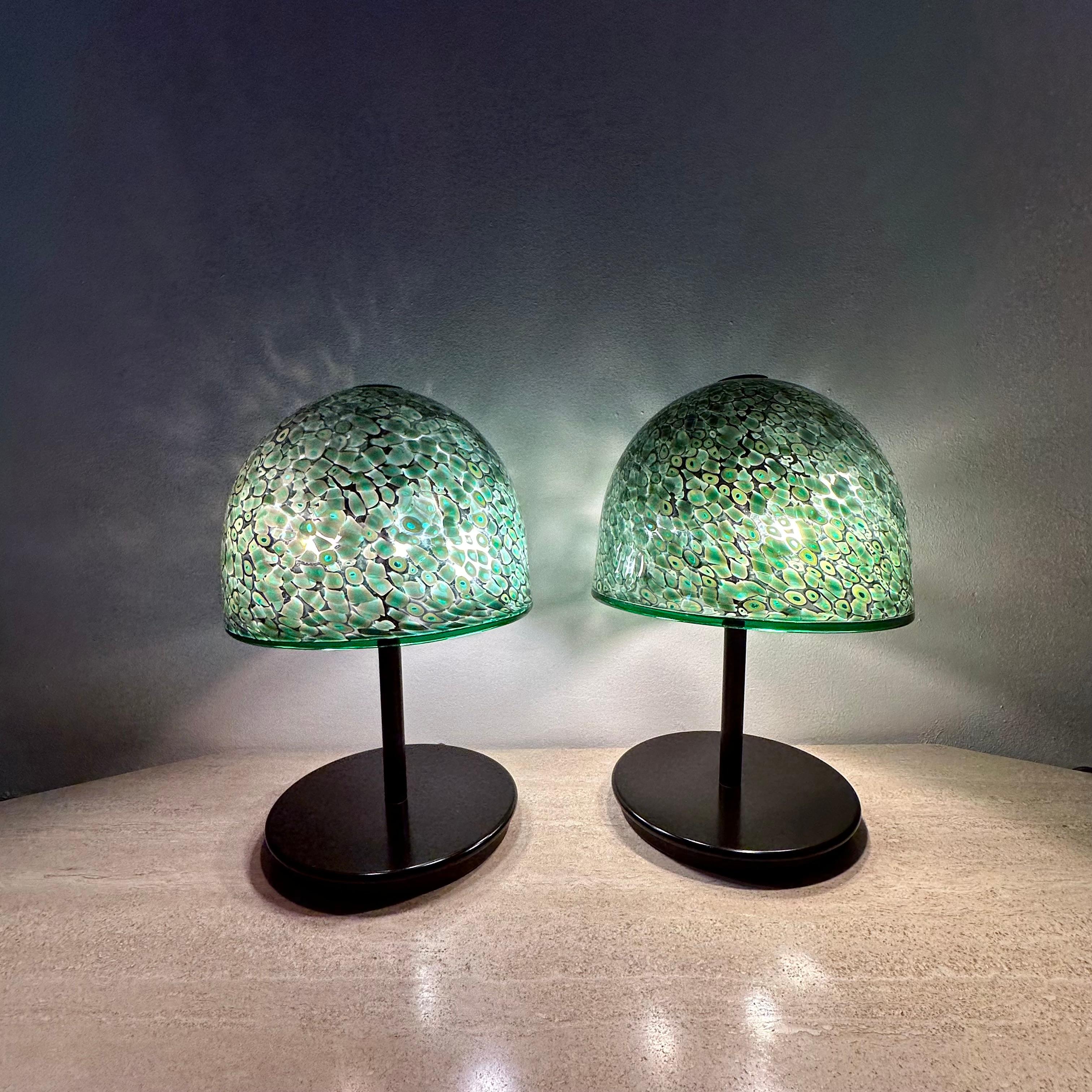 Coppia di lampade da tavolo Model 'Neverinno' in vetro di Murano di Gae Aulenti per Vetreri in vendita 6