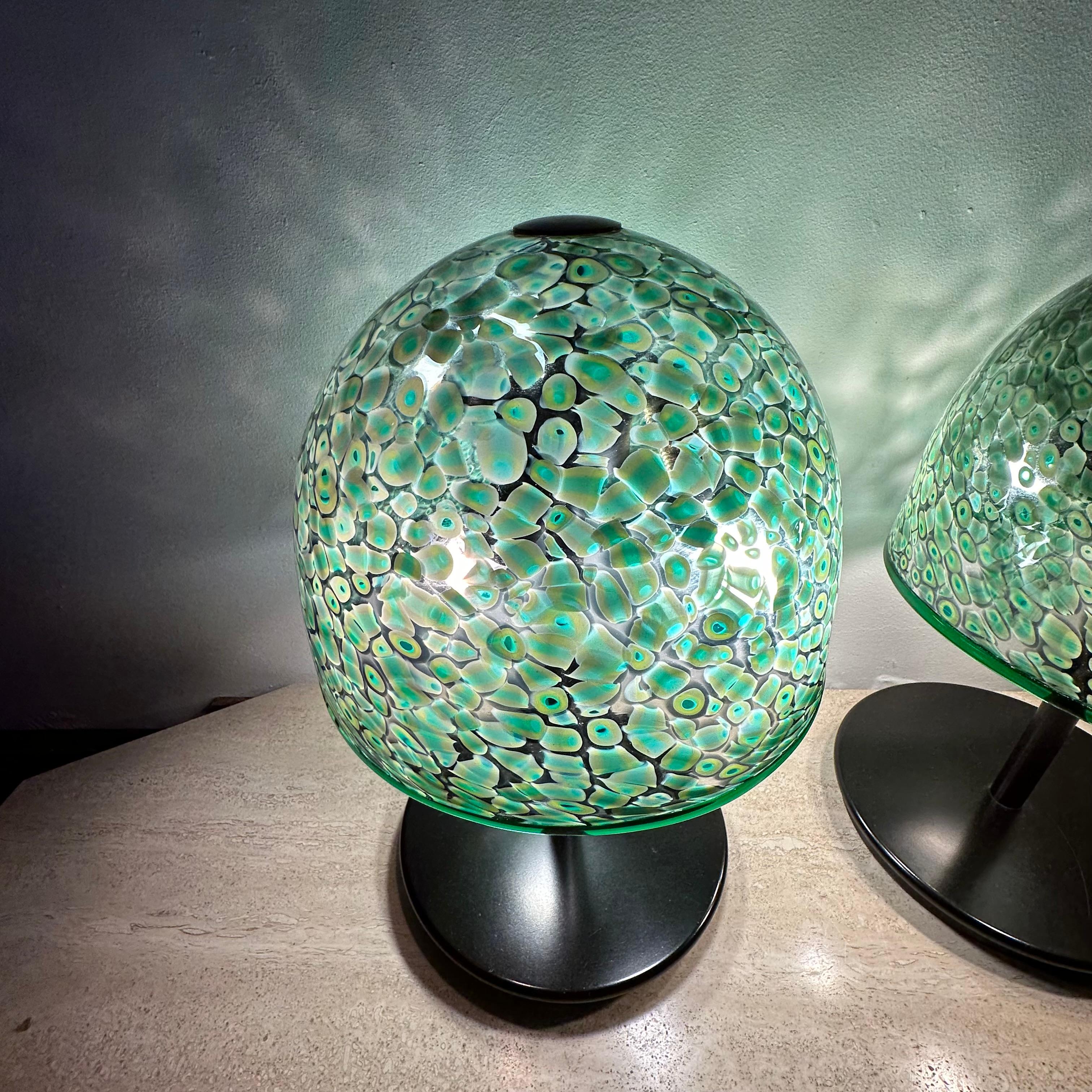 Coppia di lampade da tavolo Model 'Neverinno' in vetro di Murano di Gae Aulenti per Vetreri in vendita 7