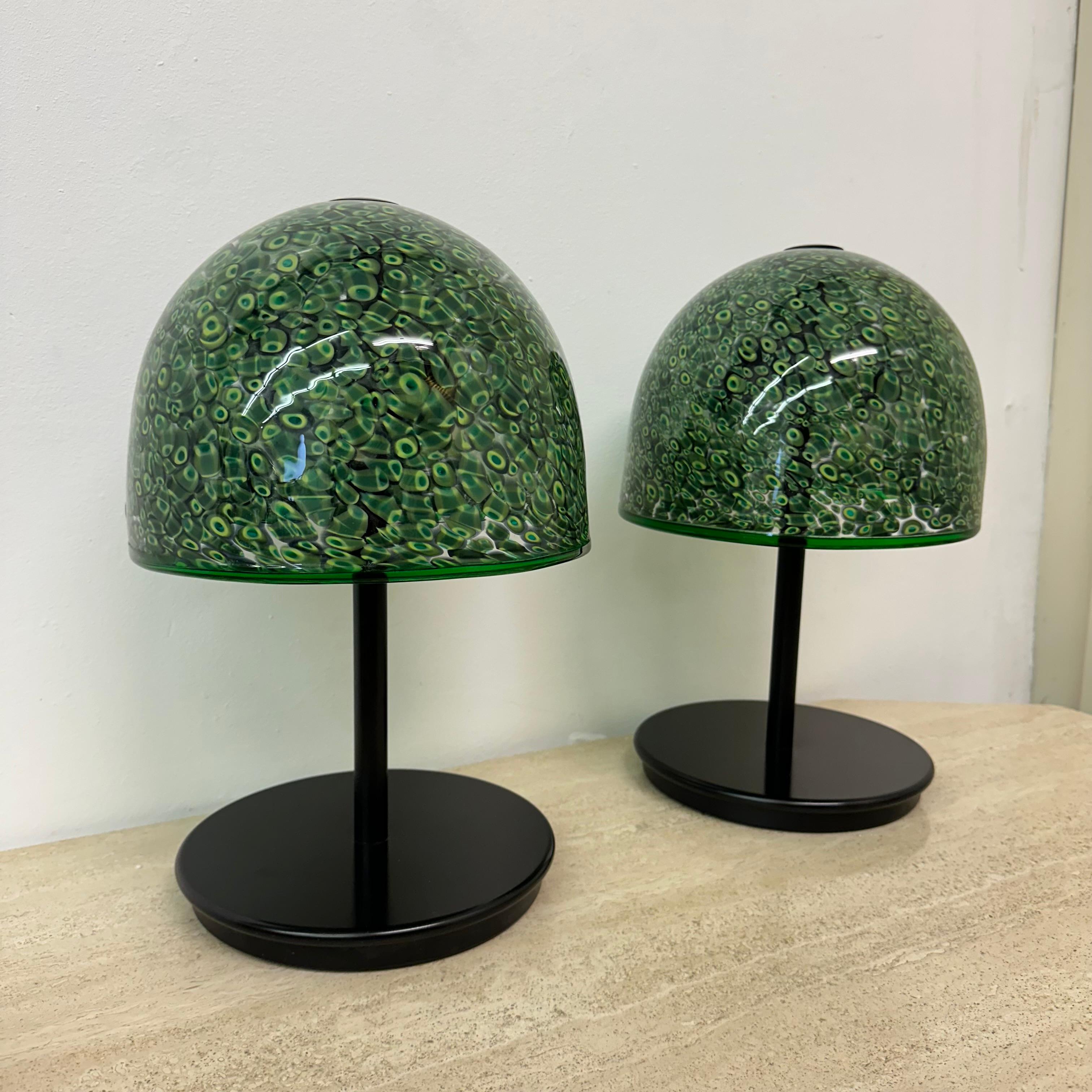 Coppia di lampade da tavolo Model 'Neverinno' in vetro di Murano di Gae Aulenti per Vetreri in vendita 8