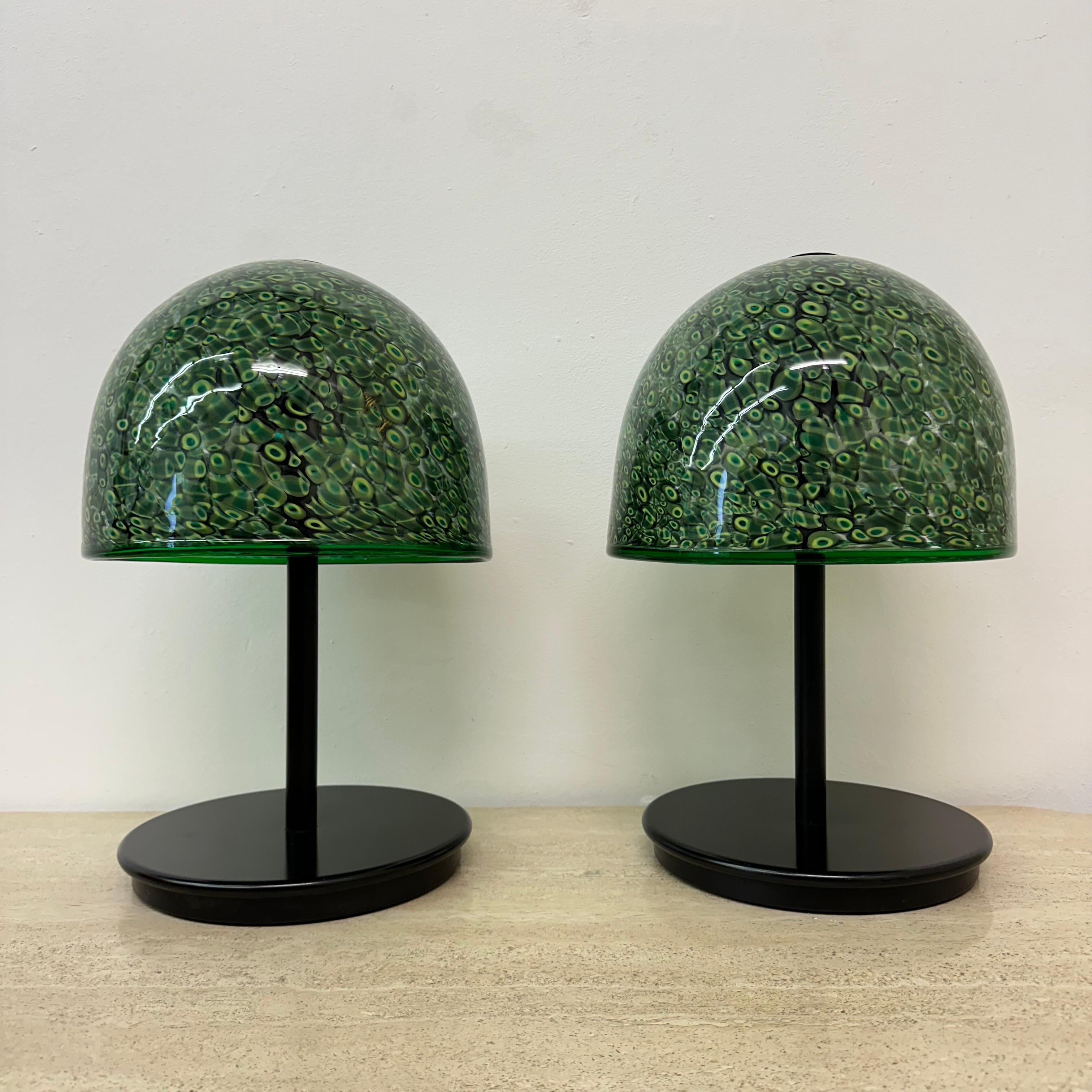 Coppia di lampade da tavolo Model 'Neverinno' in vetro di Murano di Gae Aulenti per Vetreri in vendita 9