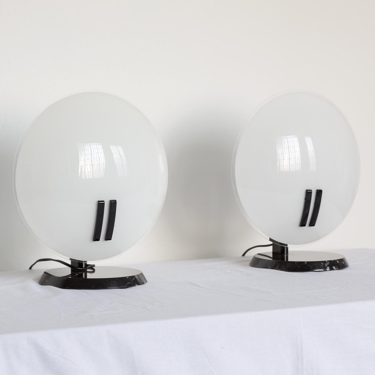 Italian Pair of table lamps Oluce Perla