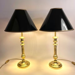 Pair of Table Lamps, Originally Empire Candlesticks