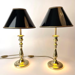 Paar Tischlampen, ursprünglich Empire-Kerzenständer