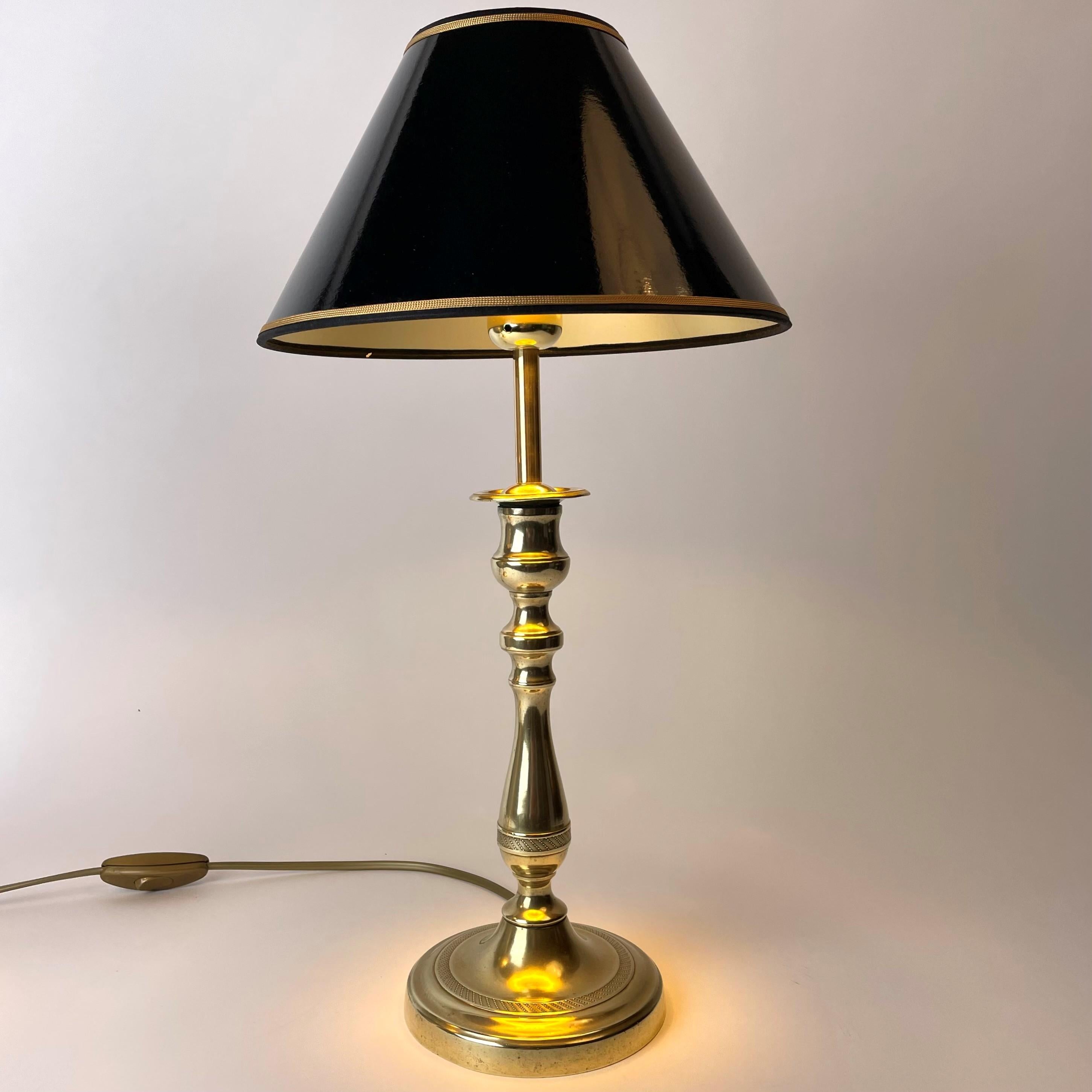 Mid-19th Century Pair of Table Lamps, Originally Empire Candlesticks