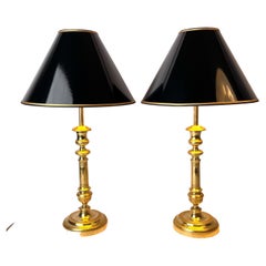 Pair of Table Lamps, Originally Empire Candlesticks