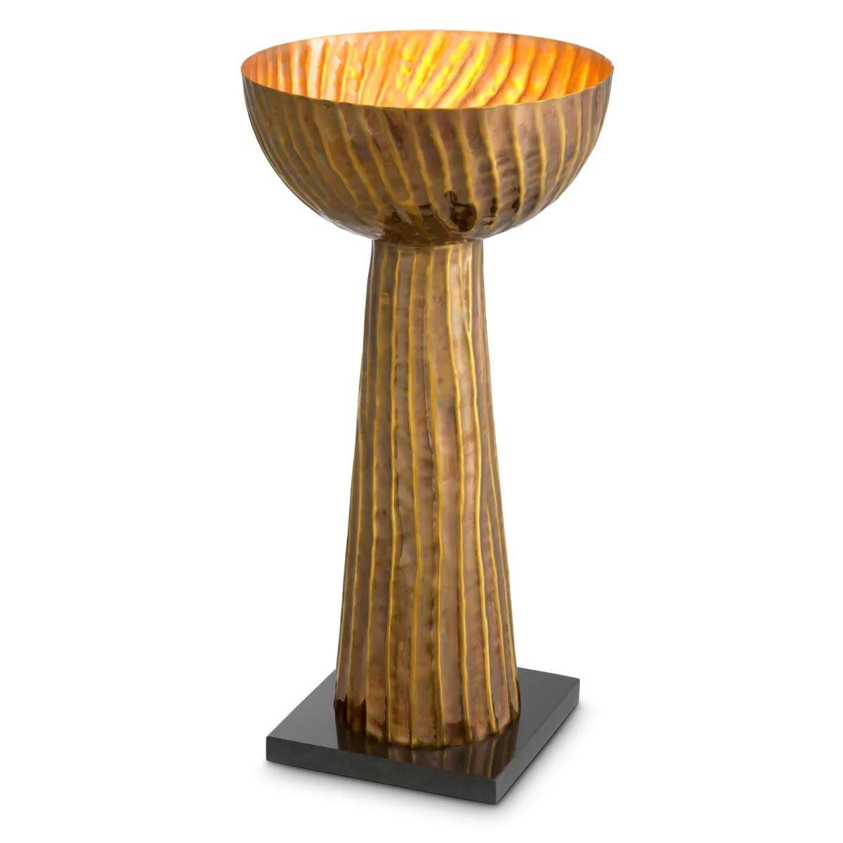 French Pair of Table Lamps, Patinated Brass, Black Granite Base. For Sale