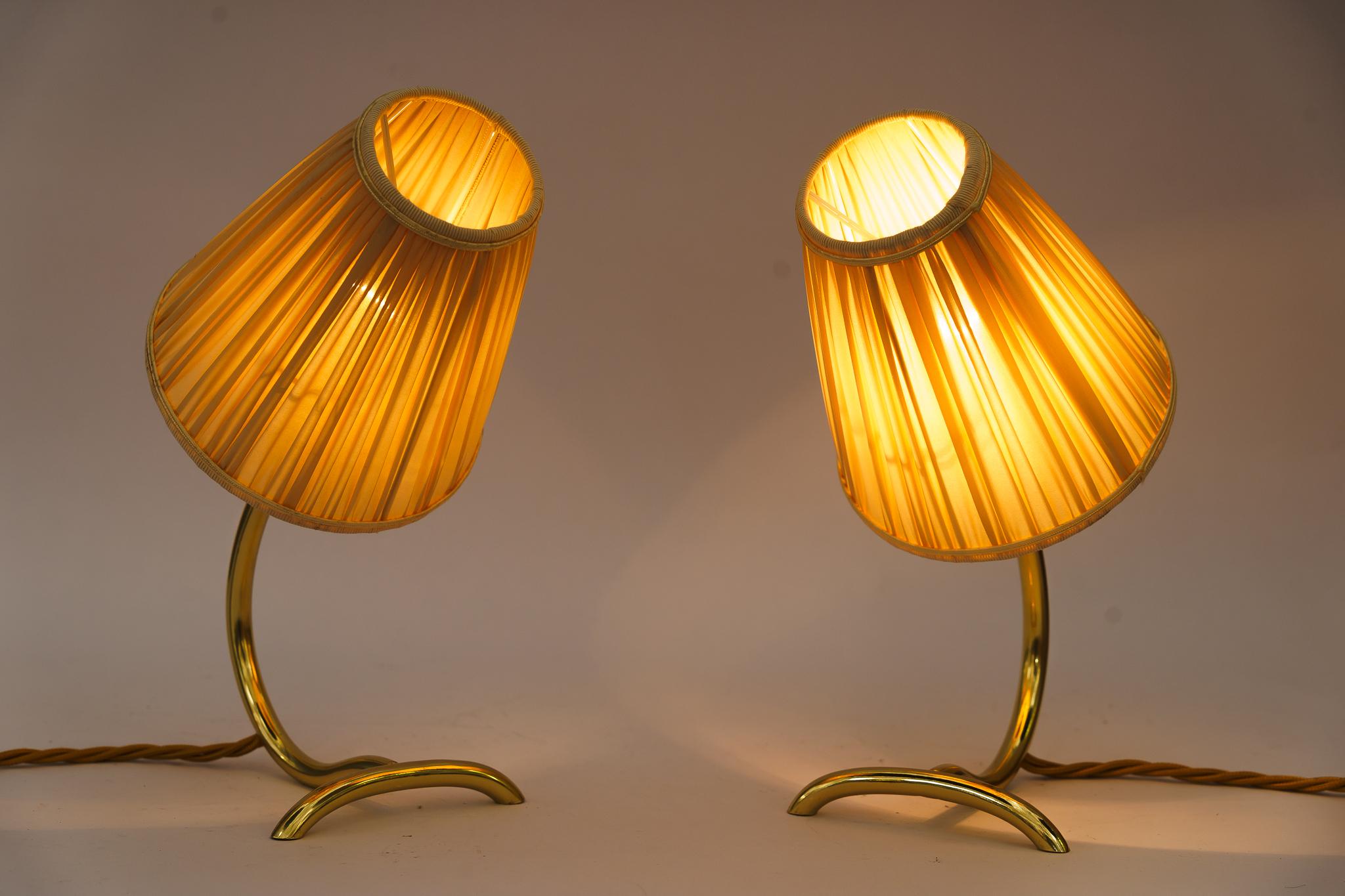 Polished Pair of Table Lamps Rebhuhn by J.T. Kalmar around 1940s