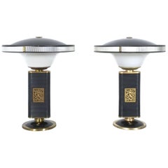Retro Pair of Table Lamps 'Sirène' by Eileen Gray for Jumo, Midcentury