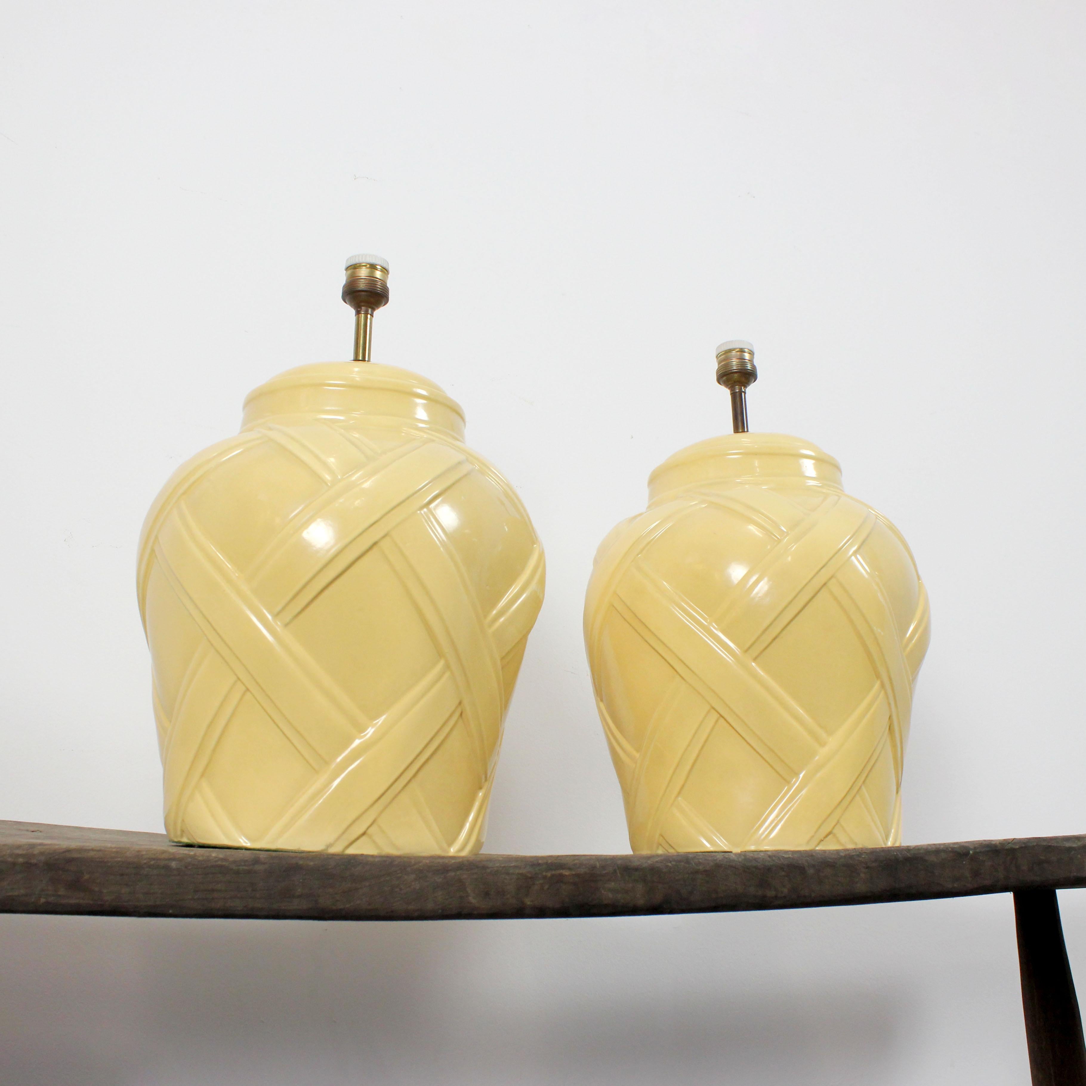 Céramique Paire de lampes de table A.I.C. Espagne - c. 1960 en vente