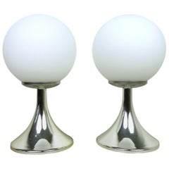 Pair of Table Lamps with Chromed Tulip Bases, Germany, 1960s