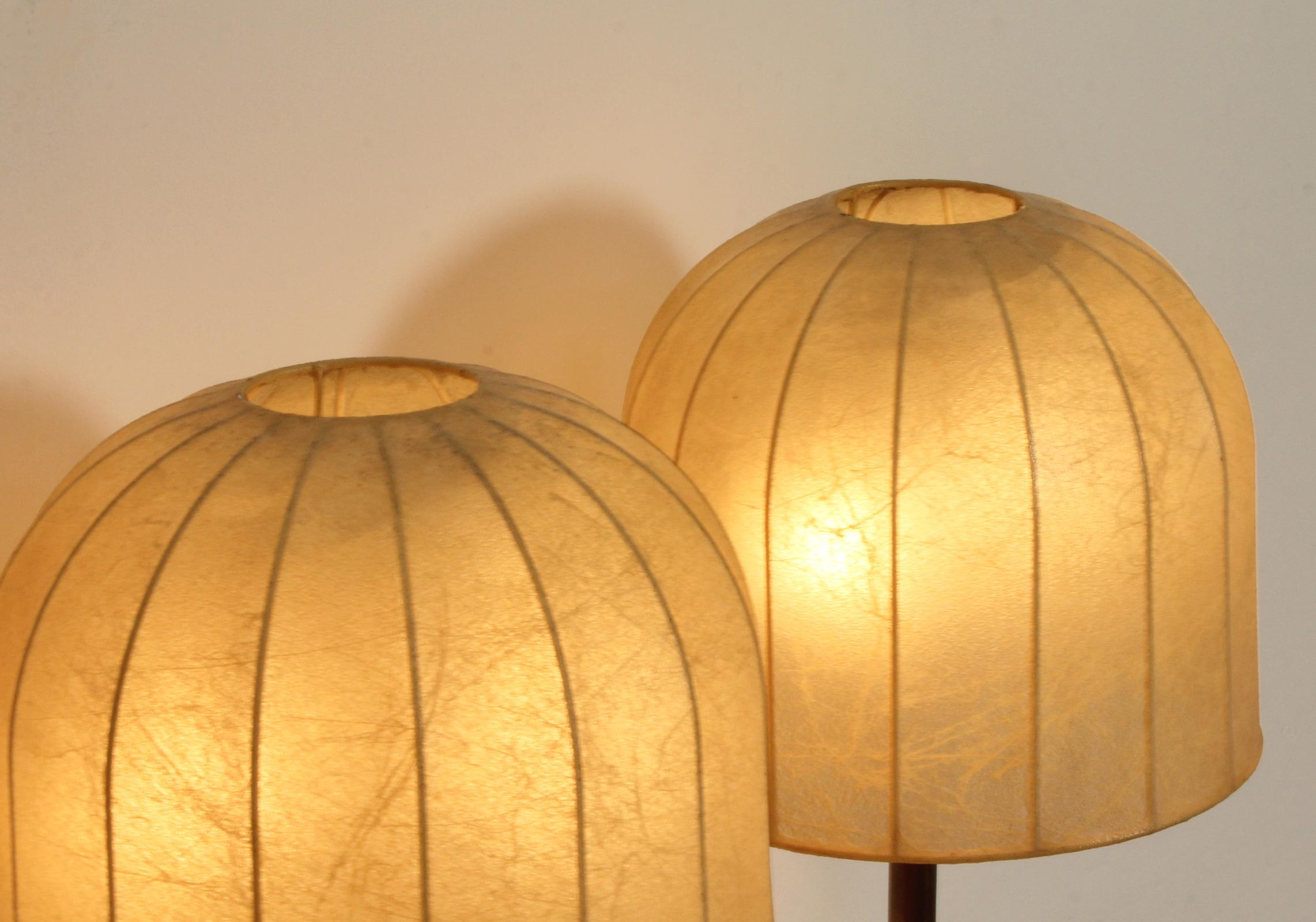 Pair of Table Lamps with Cocoon Shades from 1970's For Sale 6