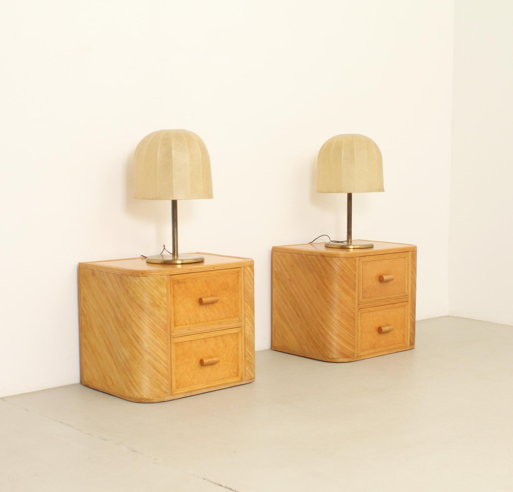 Pair of Table Lamps with Cocoon Shades from 1970's For Sale 8