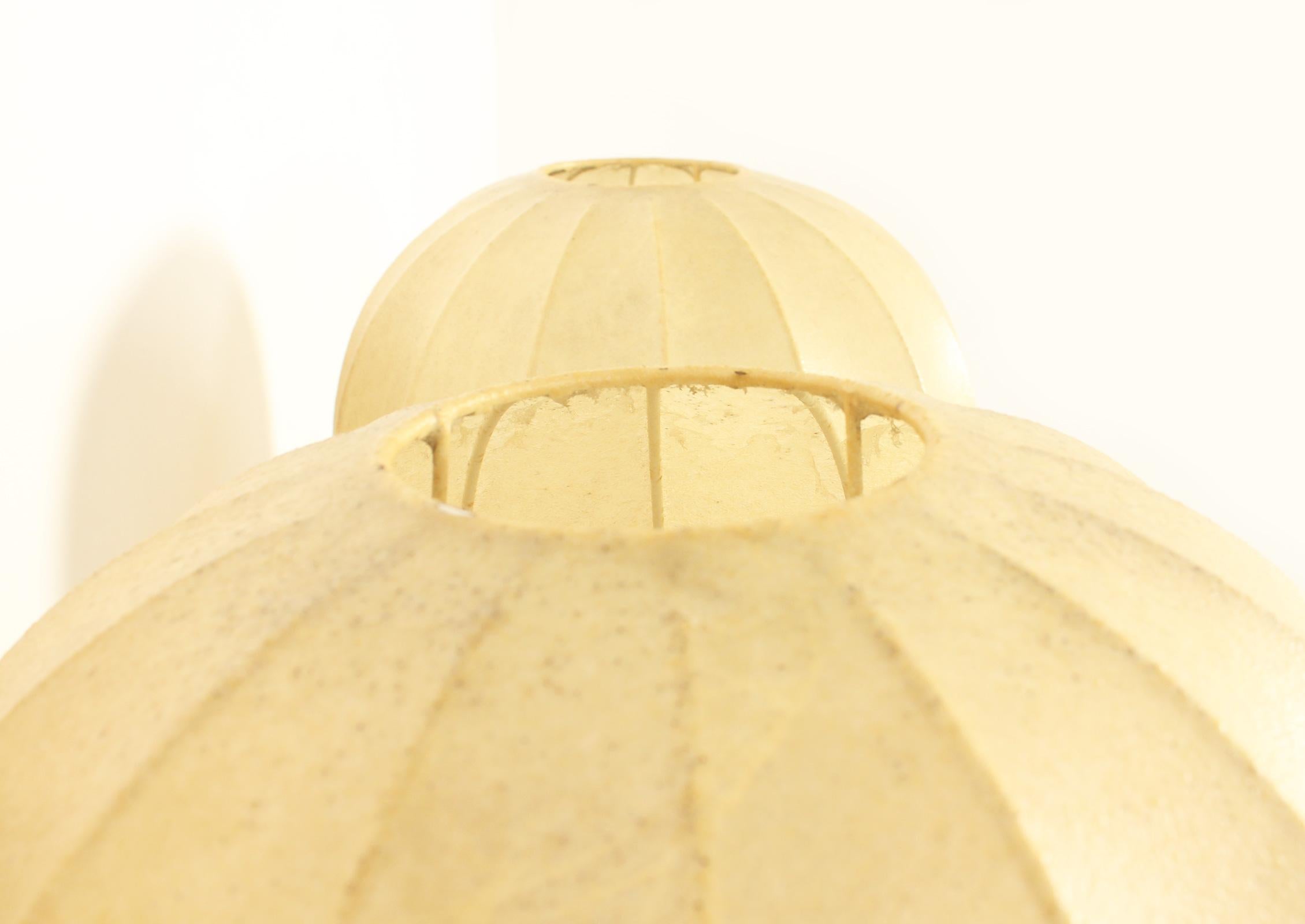 Late 20th Century Pair of Table Lamps with Cocoon Shades from 1970's For Sale