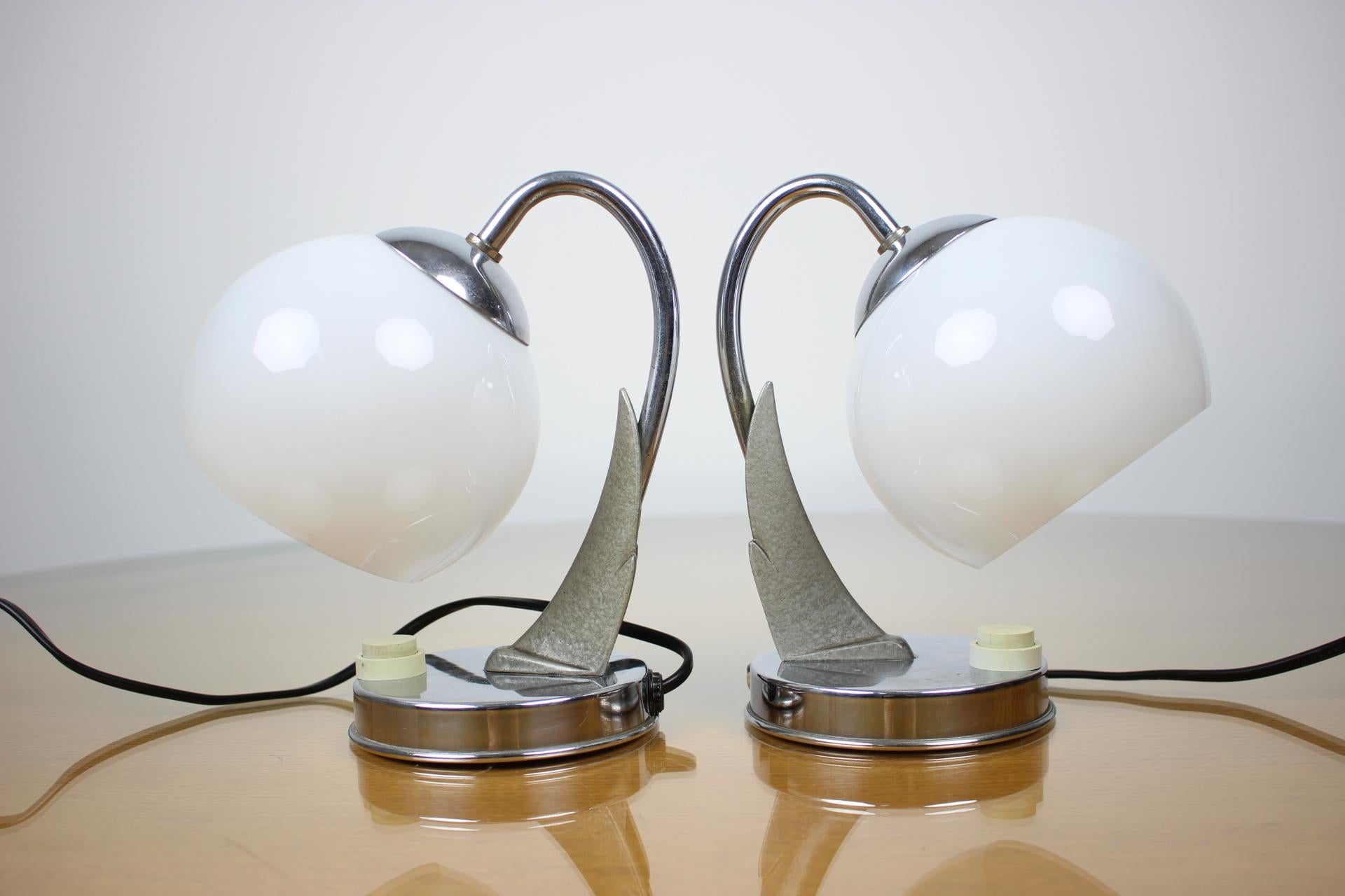 Czech Pair of Table Lamps/Zukov, 1950s