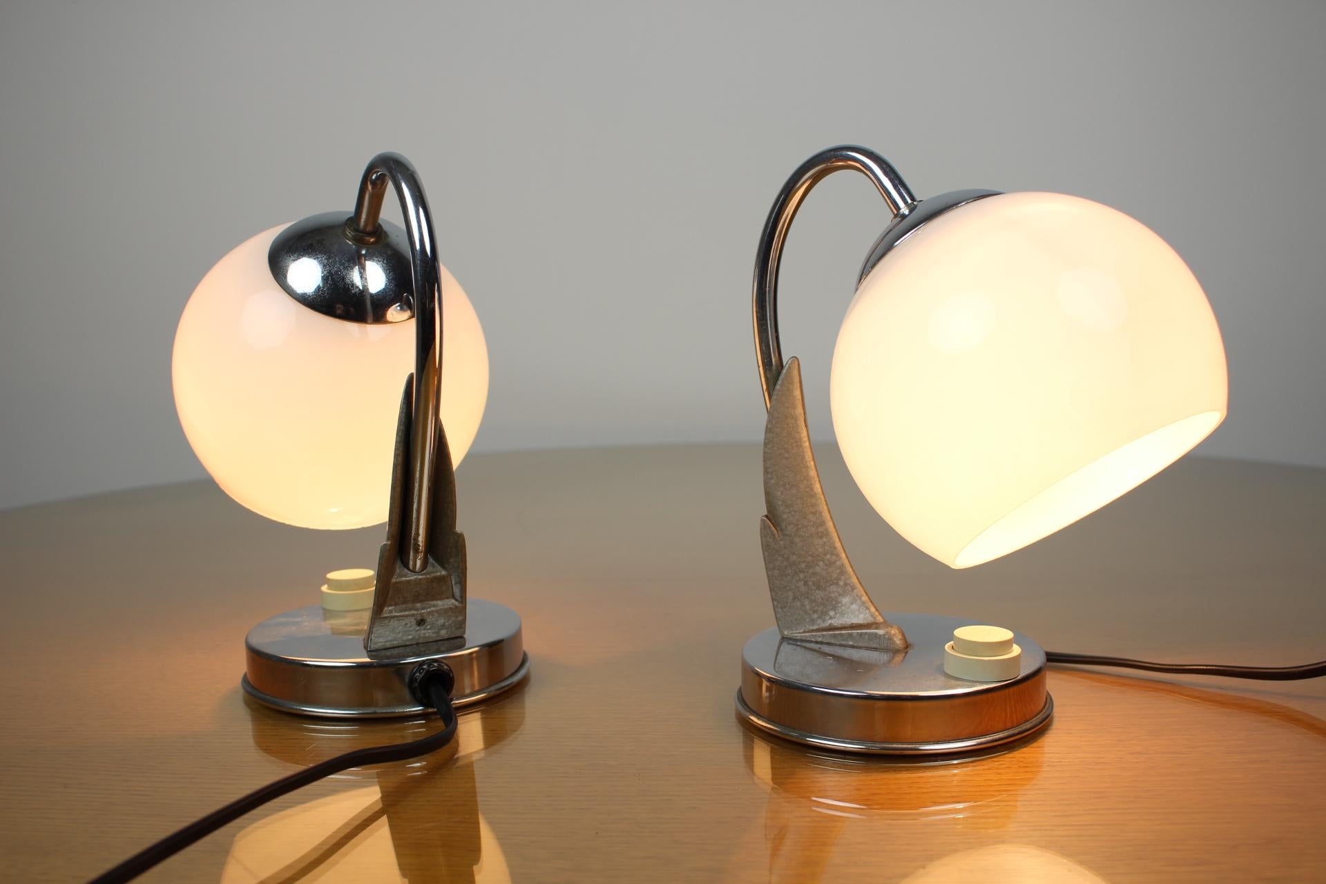 Pair of Table Lamps/Zukov, 1950s In Good Condition In Praha, CZ