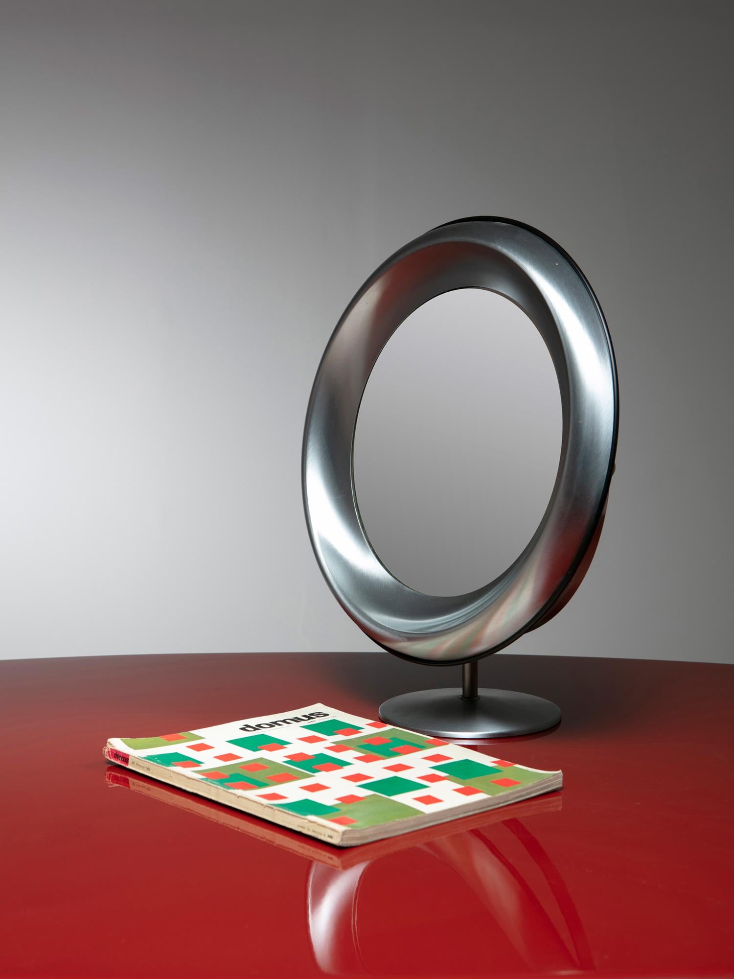 Steel Set of Two Adjustable Table Mirrors by Missaglia, Italy, 1970s For Sale