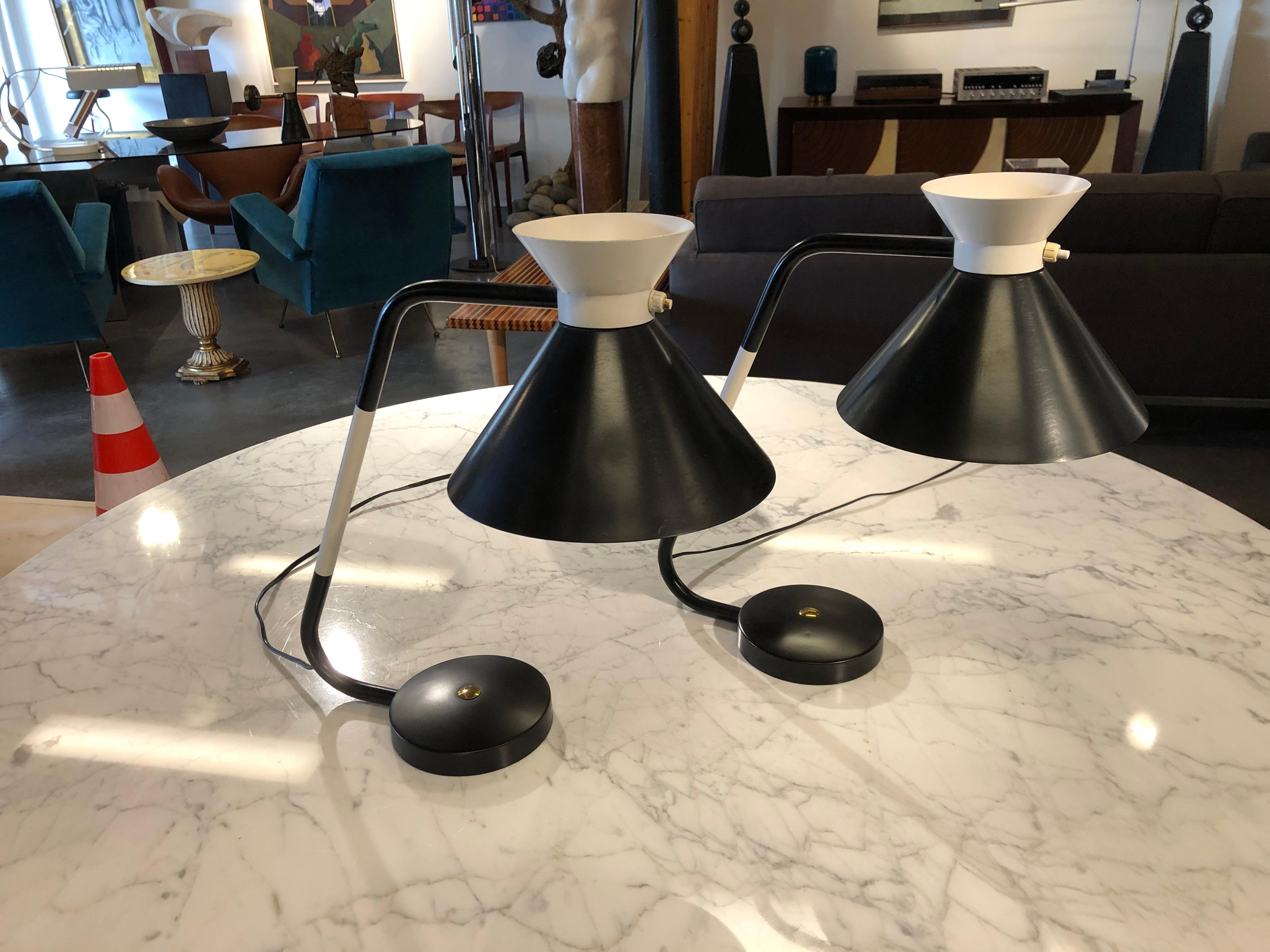 Mid-Century Modern 1950 Pair of Table or Desk Lamp Attributed to Studio ARP