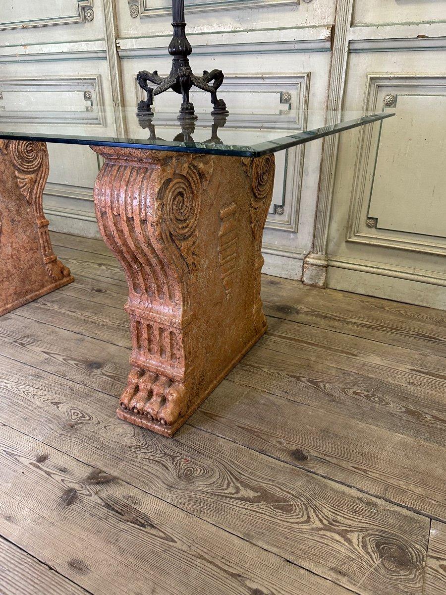Pair Of Table Pedestals In Red Marble From Verona, Italy, XIXth Century For Sale 4