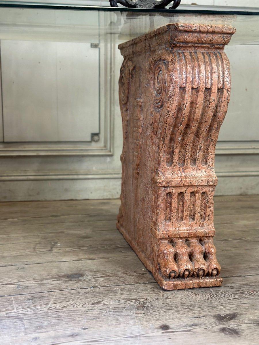 French Pair Of Table Pedestals In Red Marble From Verona, Italy, XIXth Century For Sale
