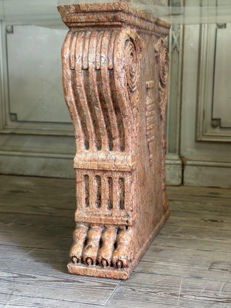 Pair Of Table Pedestals In Red Marble From Verona, Italy, XIXth Century For Sale 1