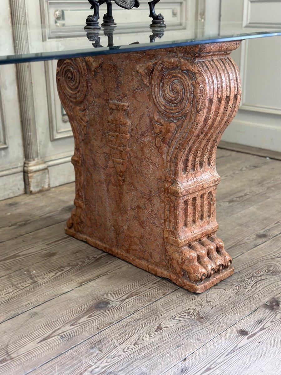 Pair Of Table Pedestals In Red Marble From Verona, Italy, XIXth Century For Sale 2