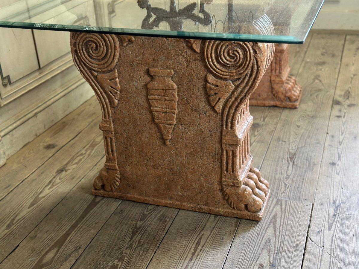 Pair Of Table Pedestals In Red Marble From Verona, Italy, XIXth Century For Sale 3