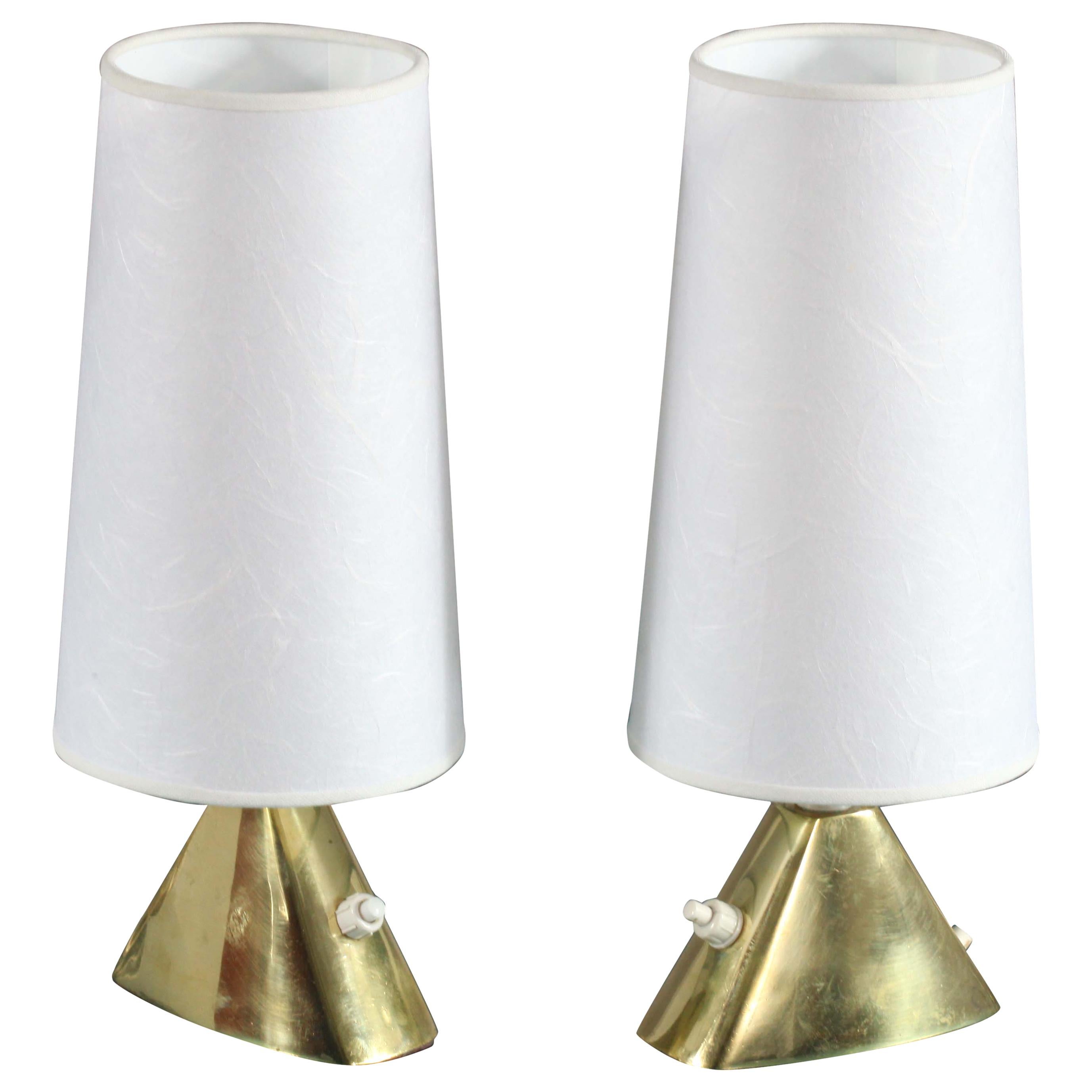 pair of tablelamps by Modernist J.T.Kalmar Vienna 1950