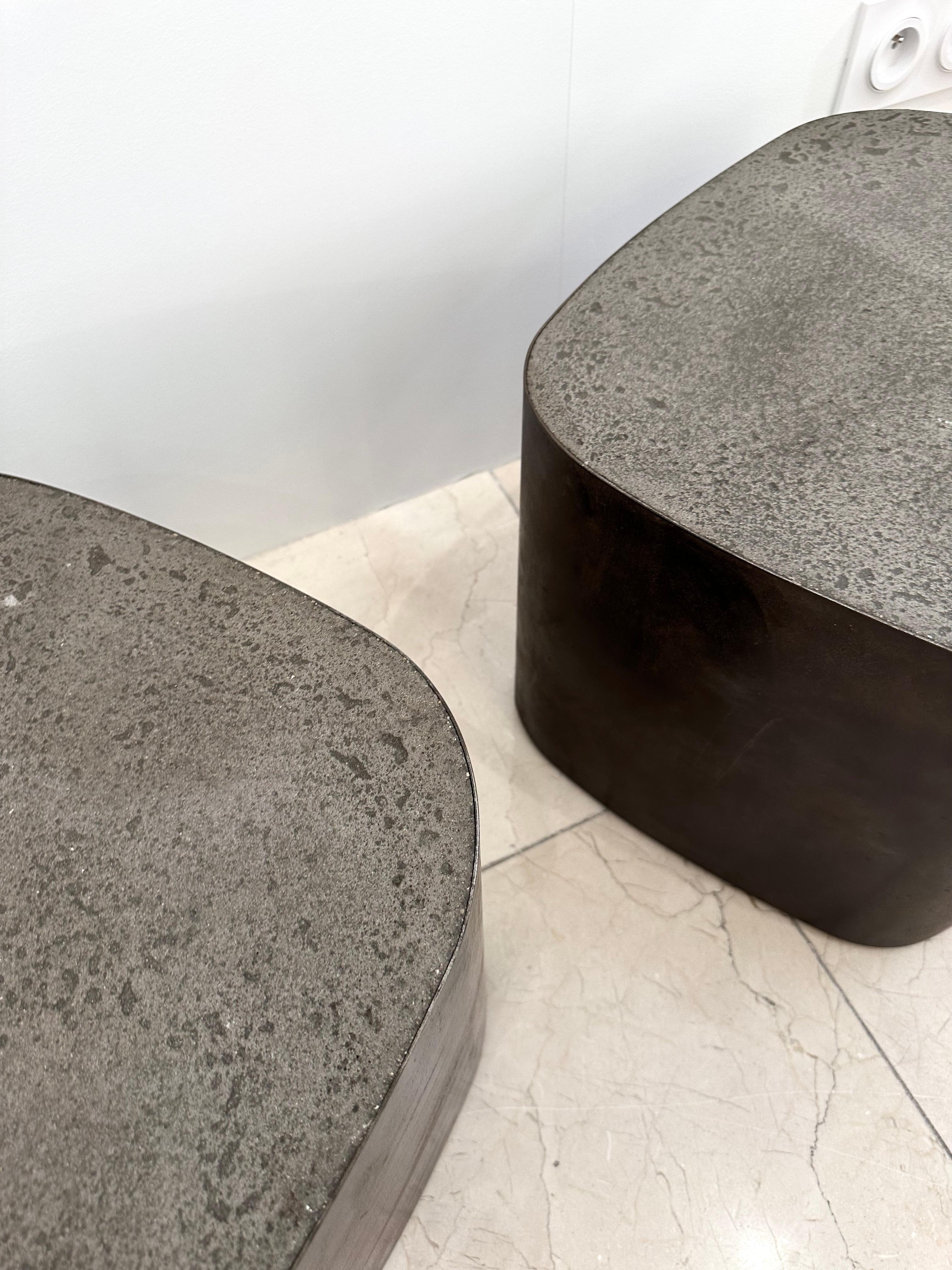 Pair of Tables Are Steel and Concrete by Stéphane Ducatteau, France, 2000s 5
