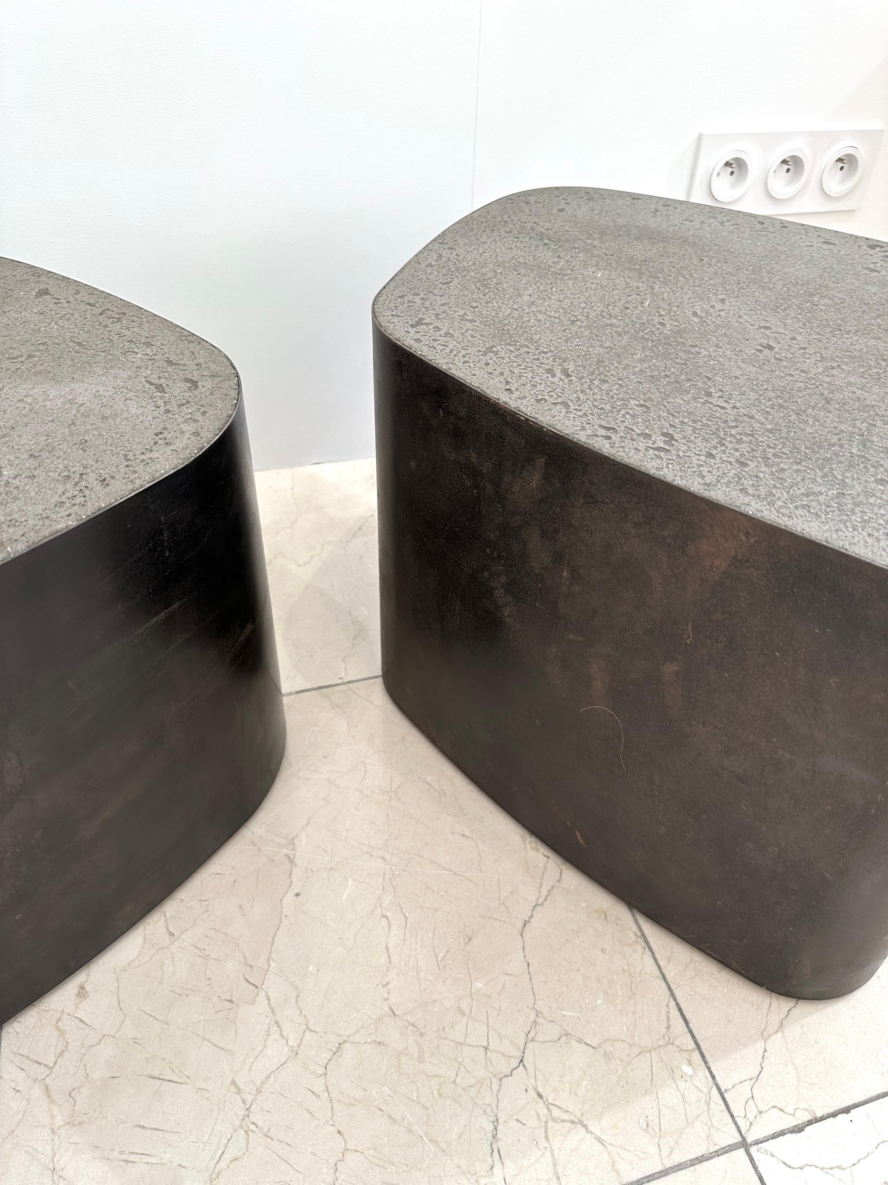 Pair of Tables Are Steel and Concrete by Stéphane Ducatteau, France, 2000s 1