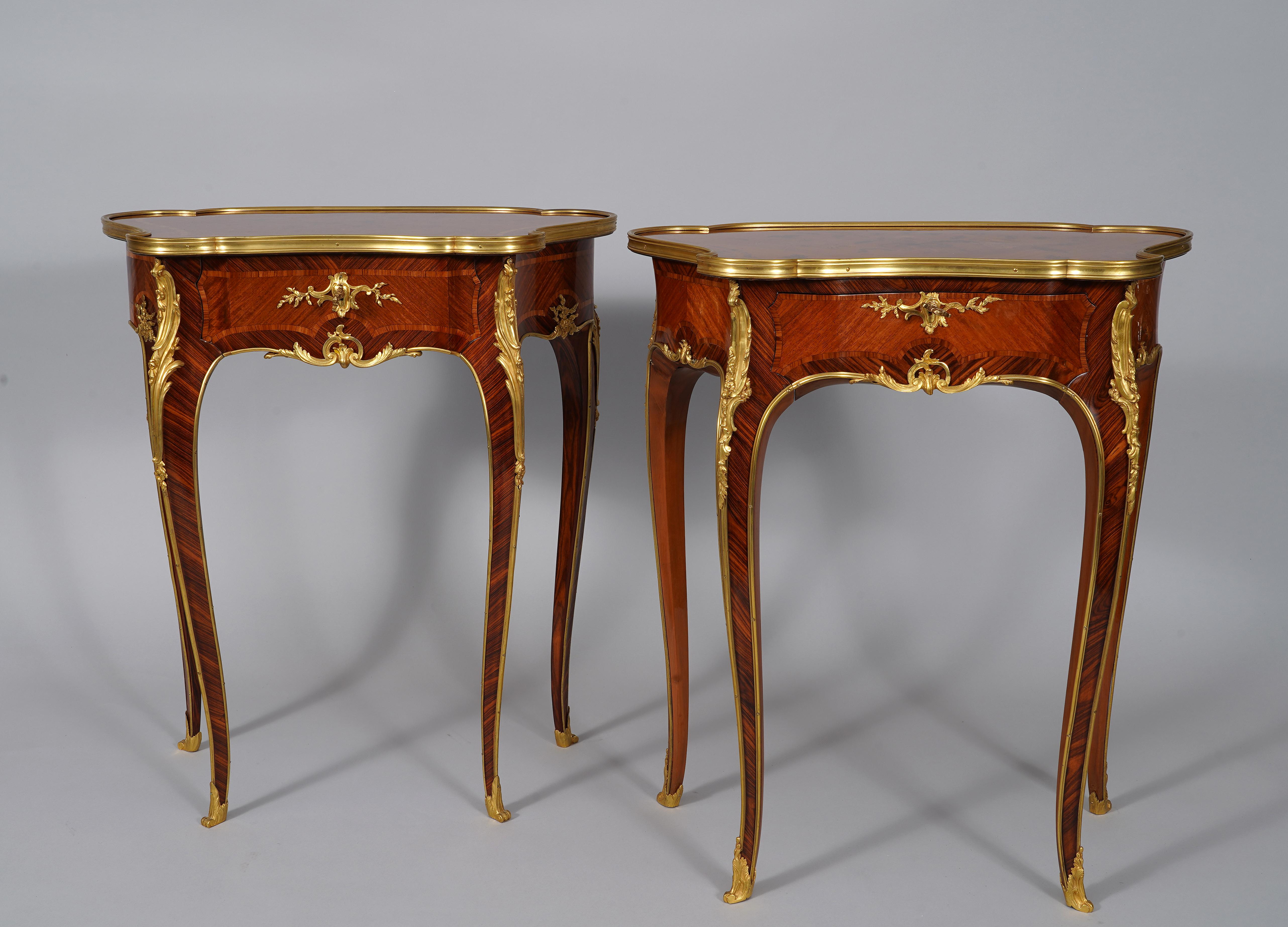 Louis XV Pair of Tables attr. to J.-E. Zwiener, France, circa 1885 For Sale